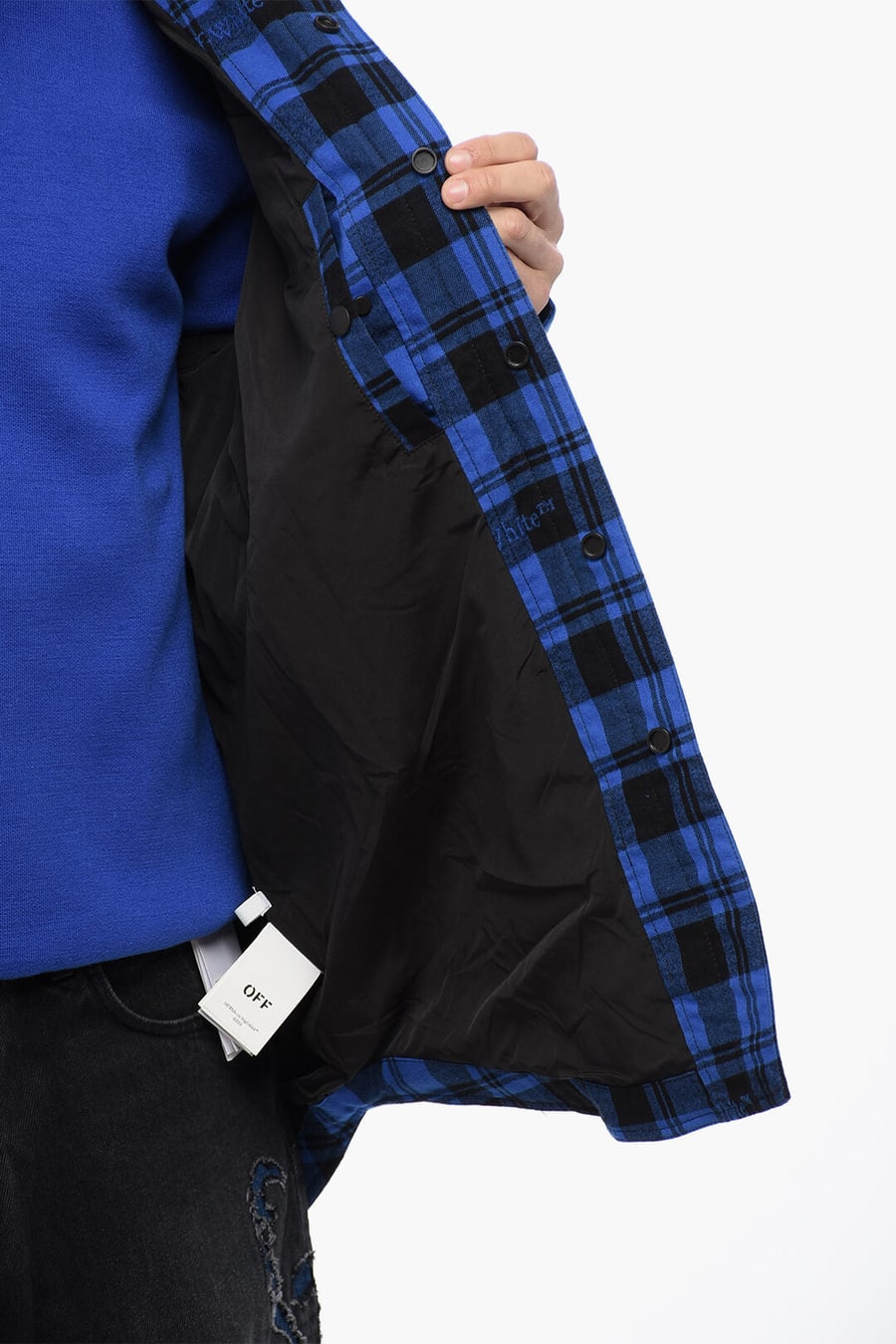 Off-White 2405~Checked Flannel-Lined Overshirt, view 5