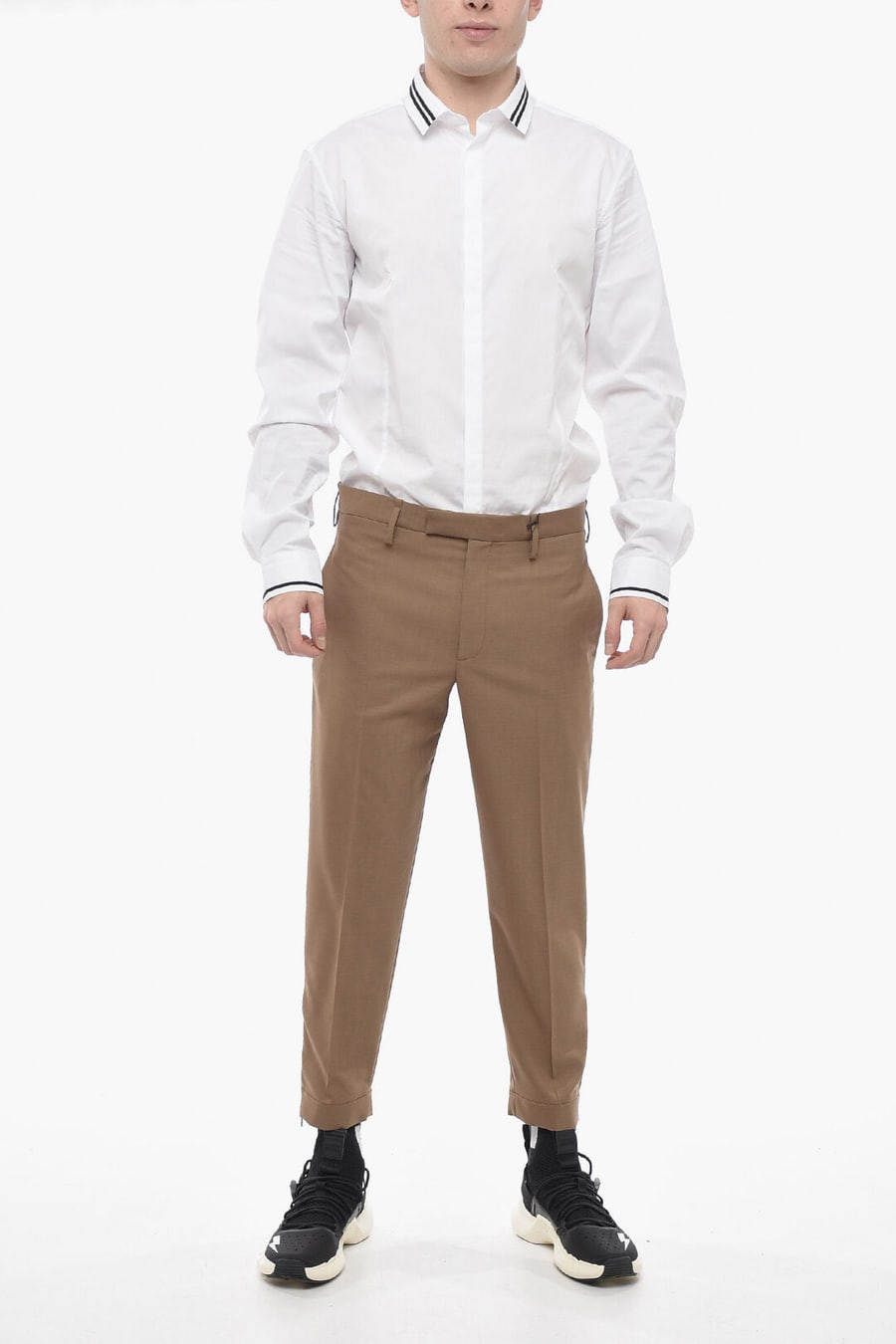 Neil Barrett 2405~Chino Trousers JAMIE Slim-Fit with Ankle Zip, view 4