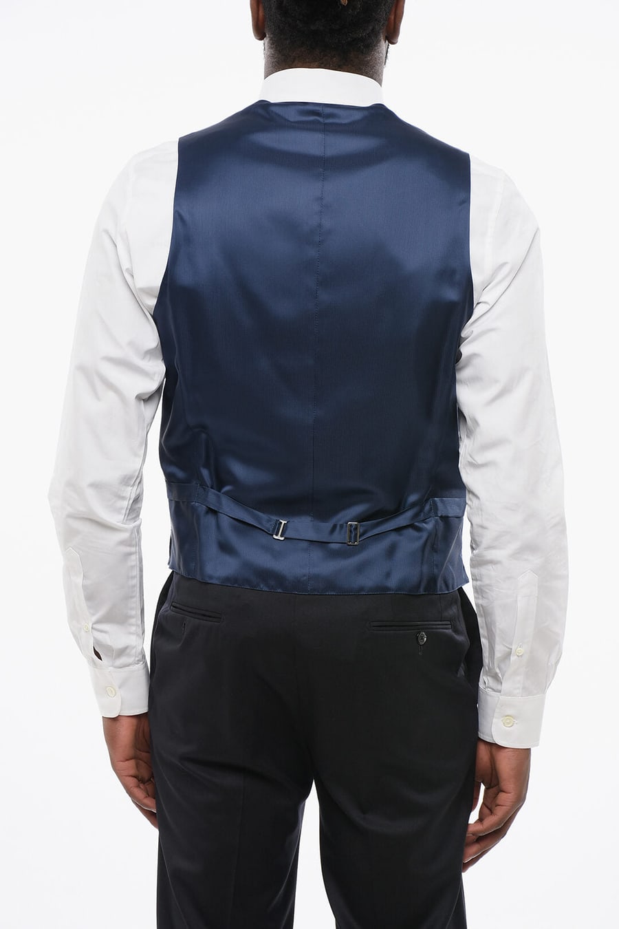 Corneliani 2405~CODE Satin Waistcoat with Piped Pockets, view 2
