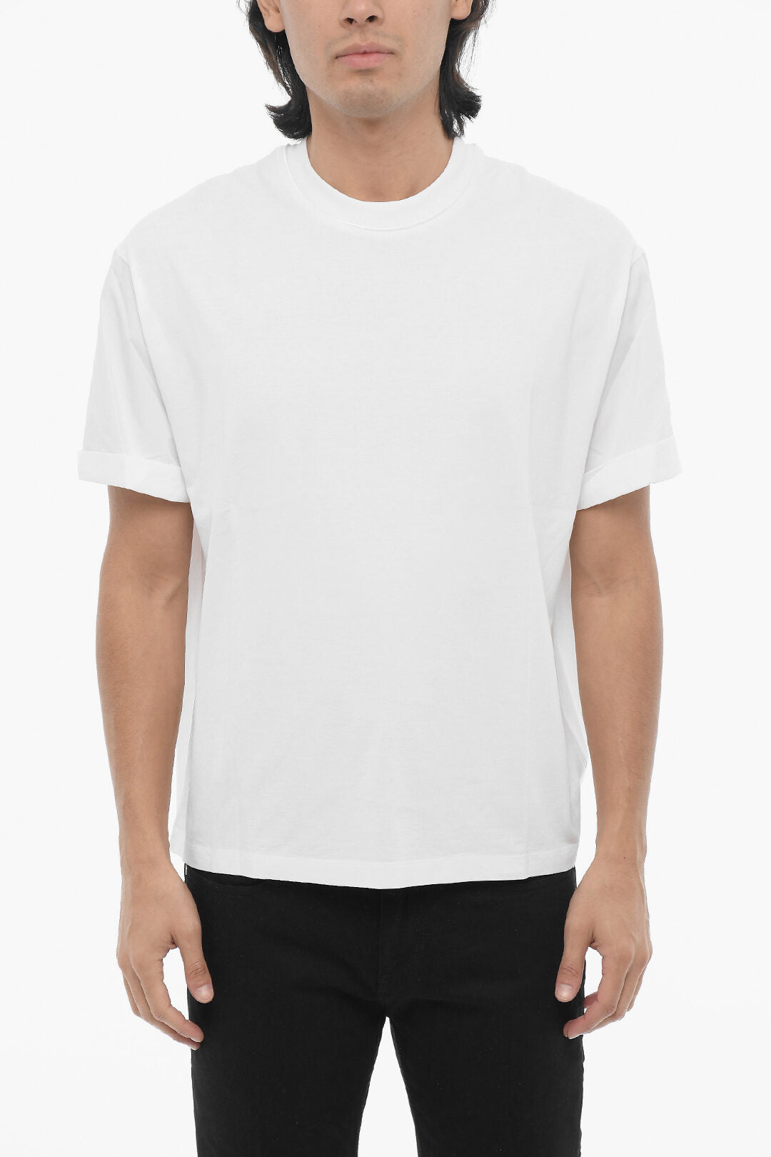 Neil Barrett 2405~Crew-Neck Easy Fit Solid T-Shirt