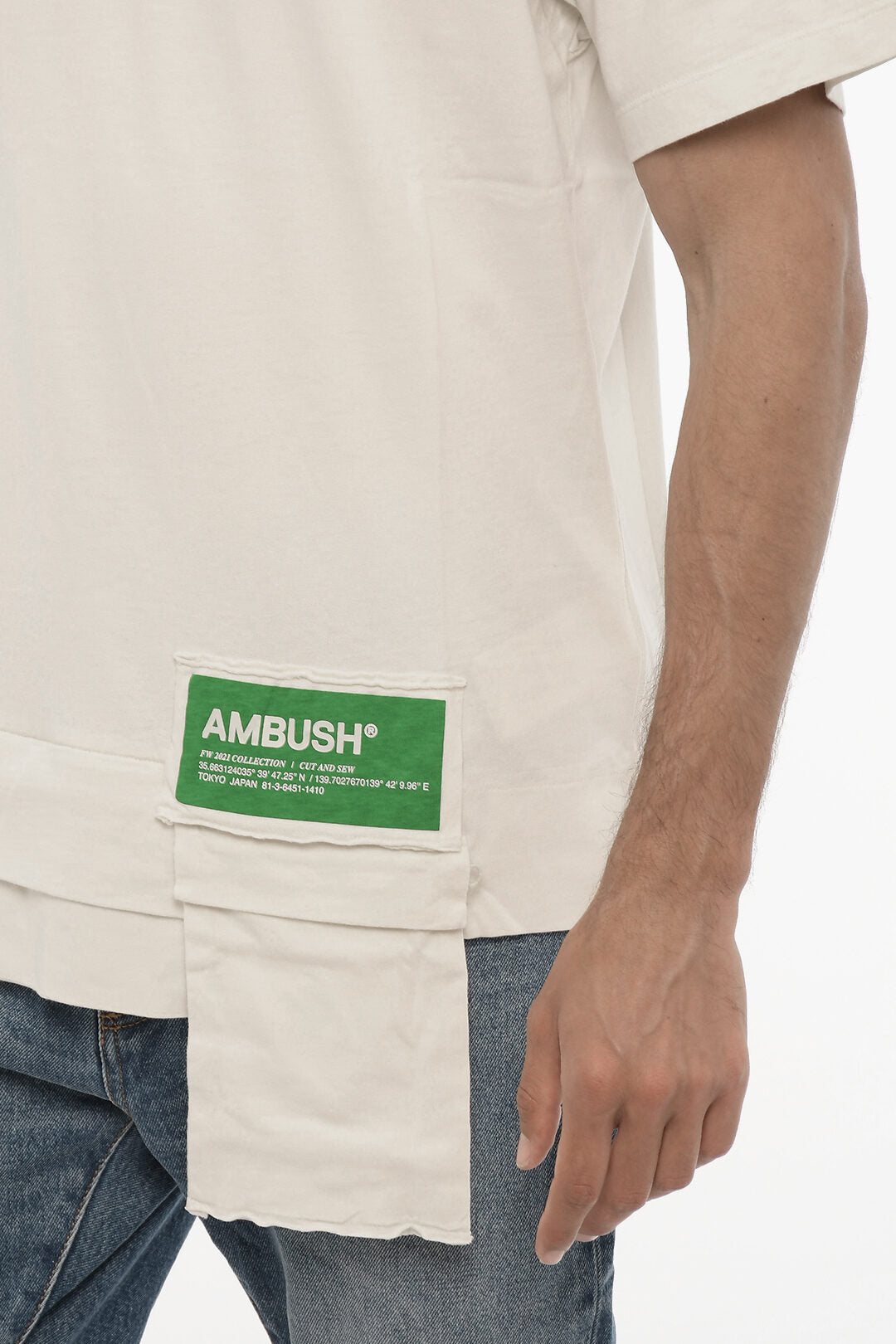 Ambush 2405~Crewneck Solid-Color T-Shirt with Pocket, view 2