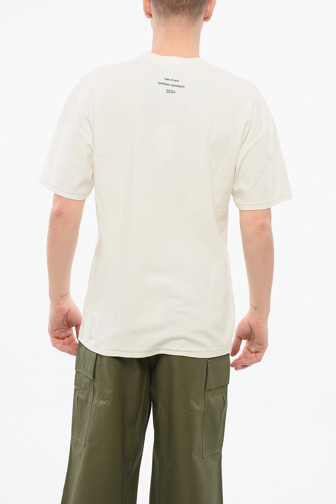 1989 Studio 2405~Crewneck T-Shirt SAINT-HONORE ATHLETICS in Solid Color with Contrast Print