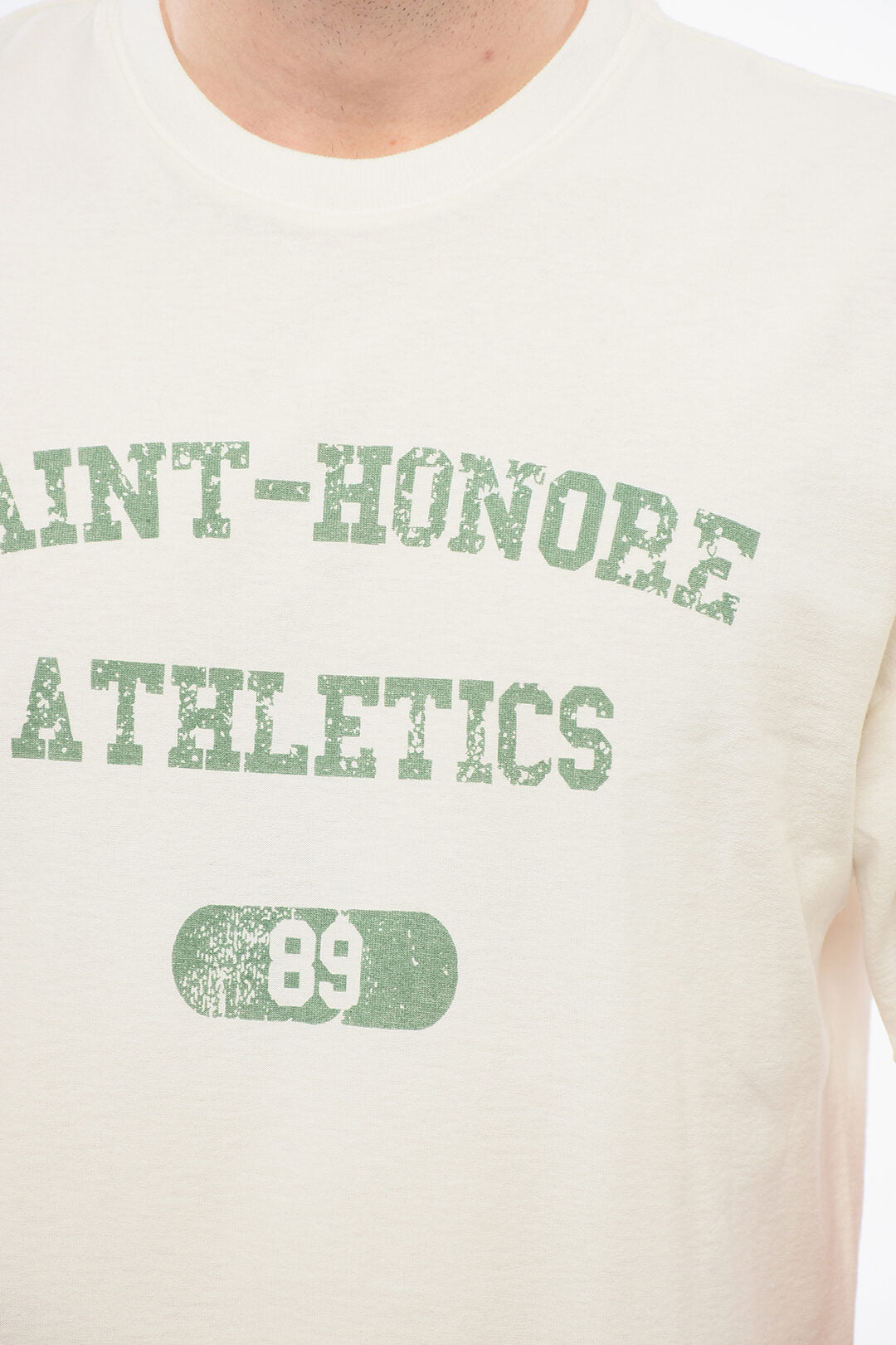 1989 Studio 2405~Crewneck T-Shirt SAINT-HONORE ATHLETICS in Solid Color with Contrast Print, view 2