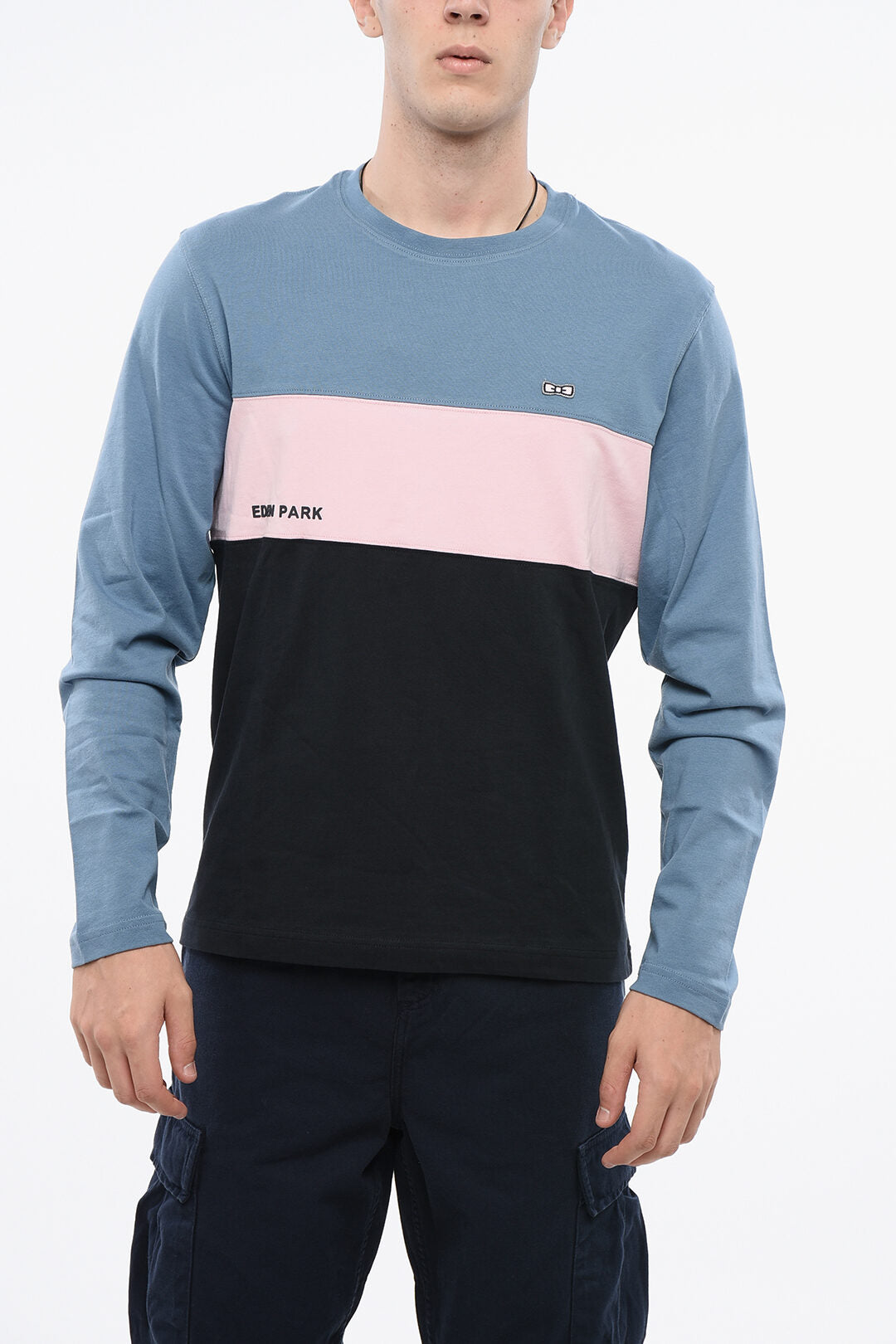 Eden Park 2405~Crewneck T-shirt TWICKERS Color-Block Long Sleeve
