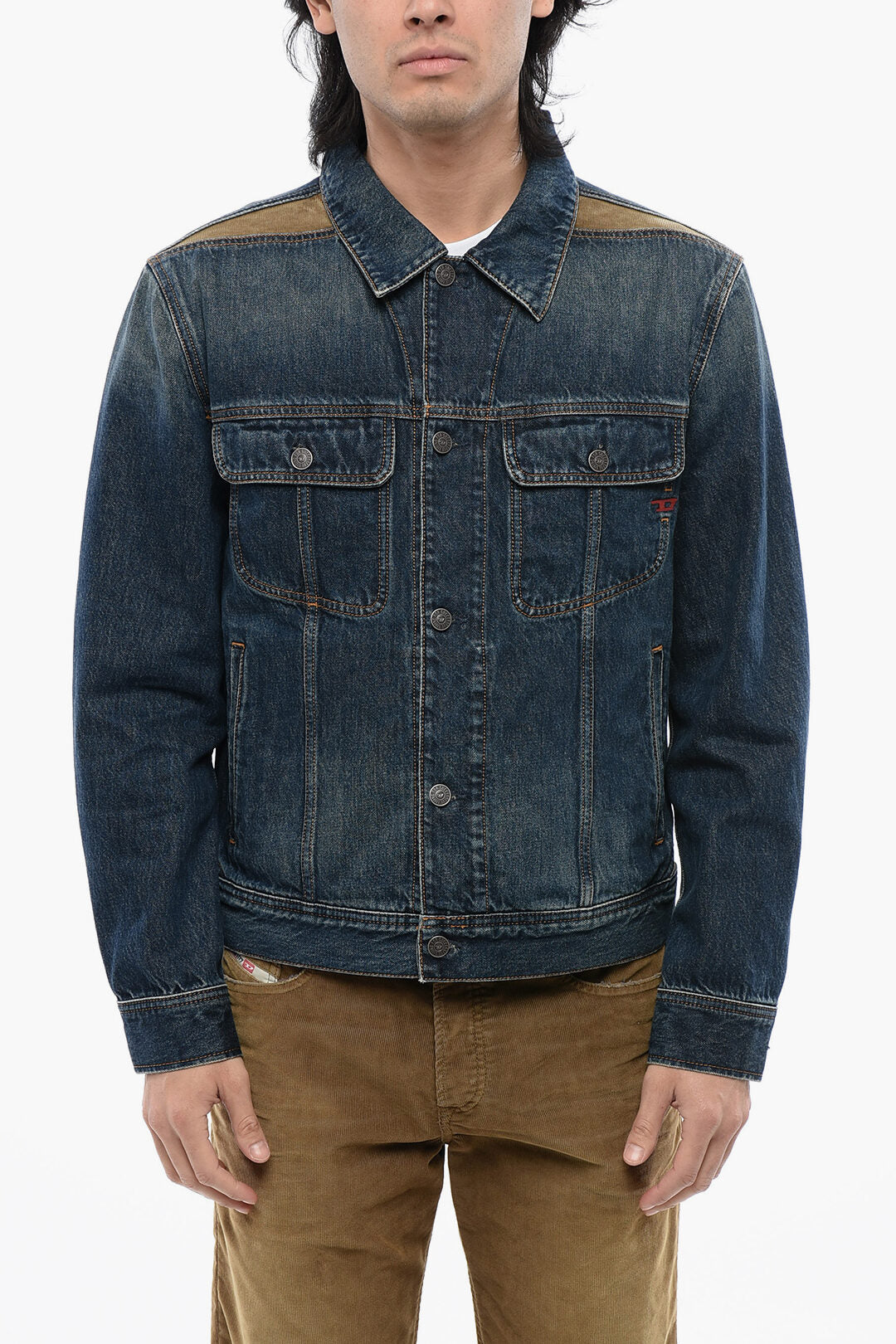 Diesel 2405~Denim Jacket D-BARCY-RS-D with Contrast Inserts