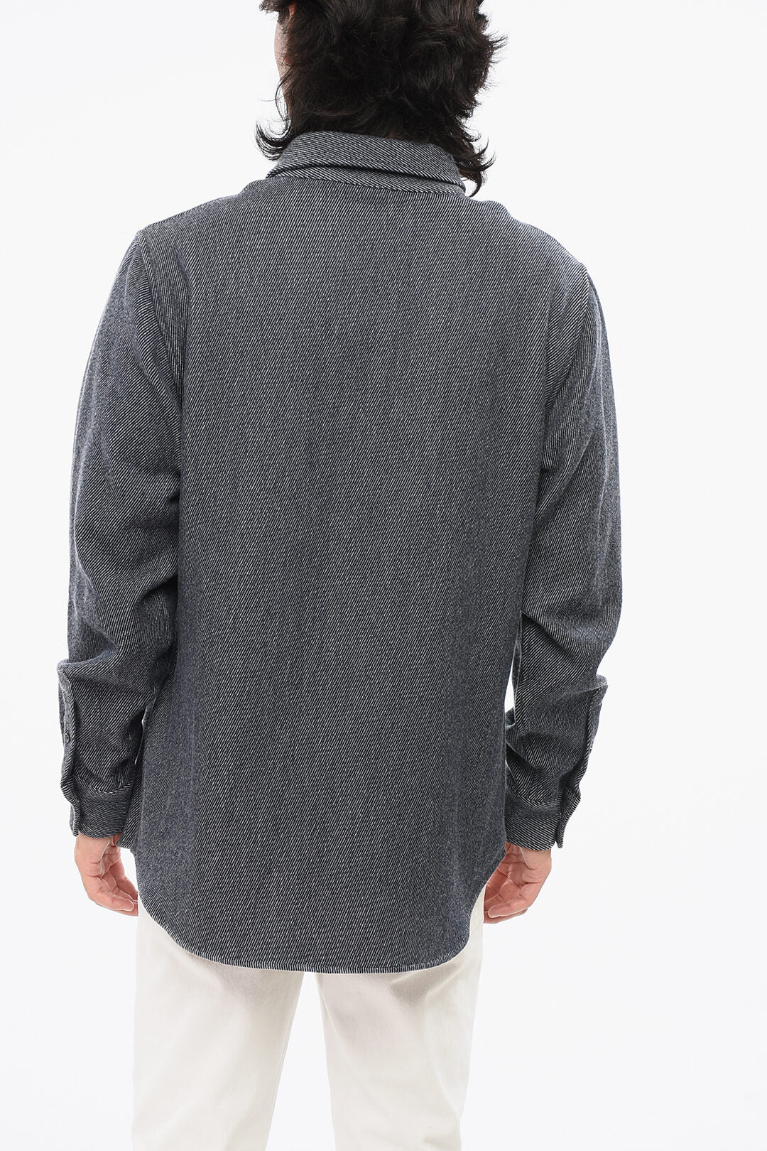 God's True Cashmere 2405~Denim-Effect Cashmere-Blend Shirt