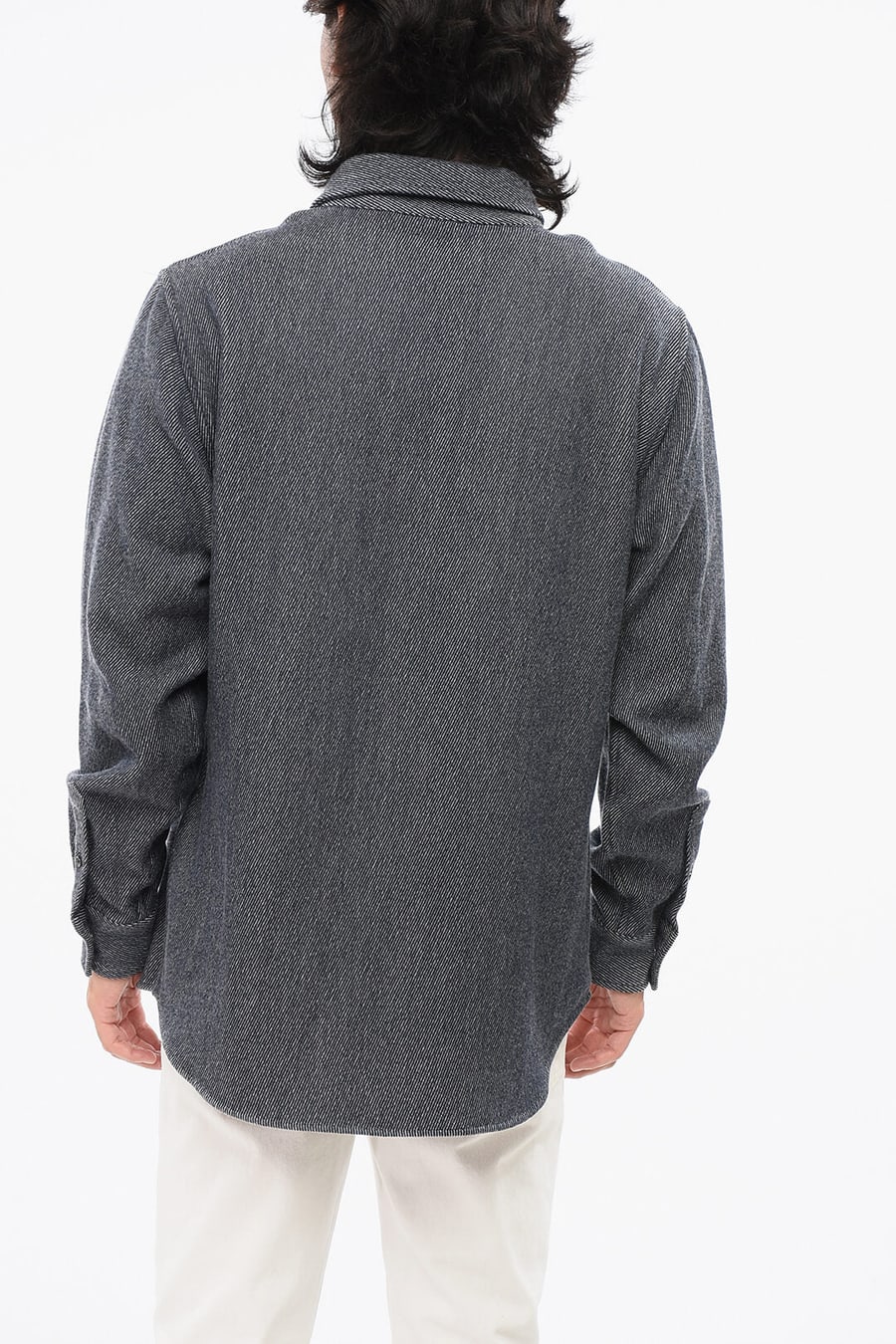 God's True Cashmere 2405~Denim-Effect Cashmere-Blend Shirt