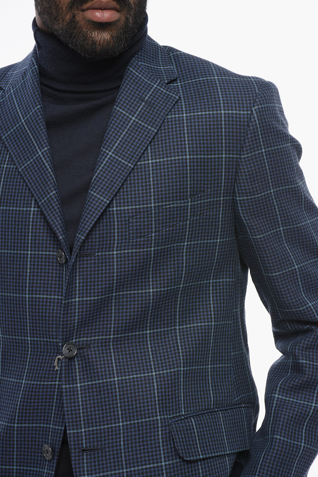 Nino Danieli 2405~Half-Lined Linen-Blend Checked Blazer
