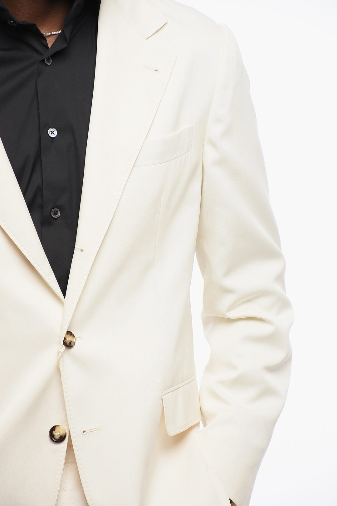 Brunello Cucinelli 2405~Half-Lined Silk Blazer with Classic Lapel, view 2