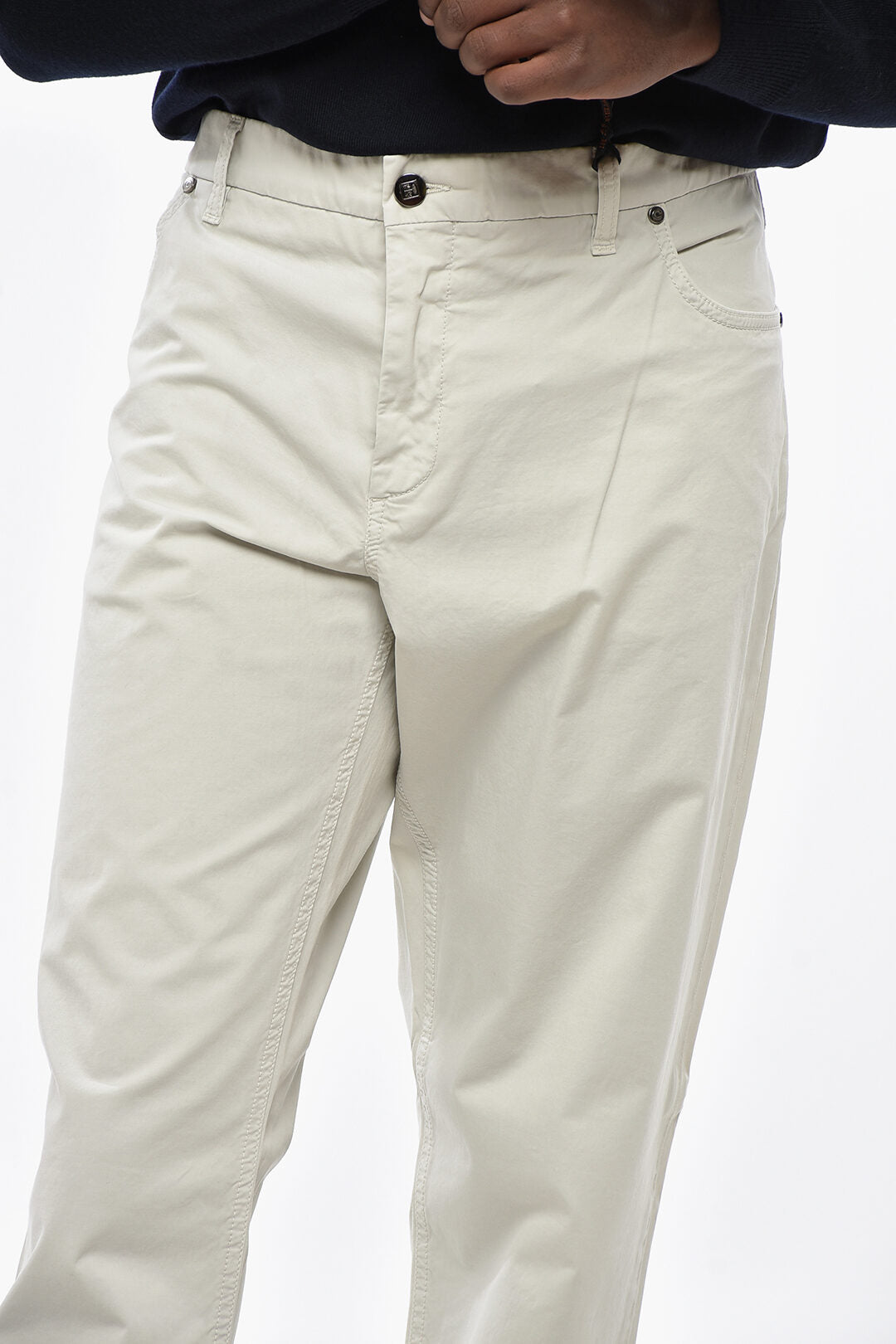 Corneliani 2405~ID Cotton Trousers with Welt Pockets, view 2