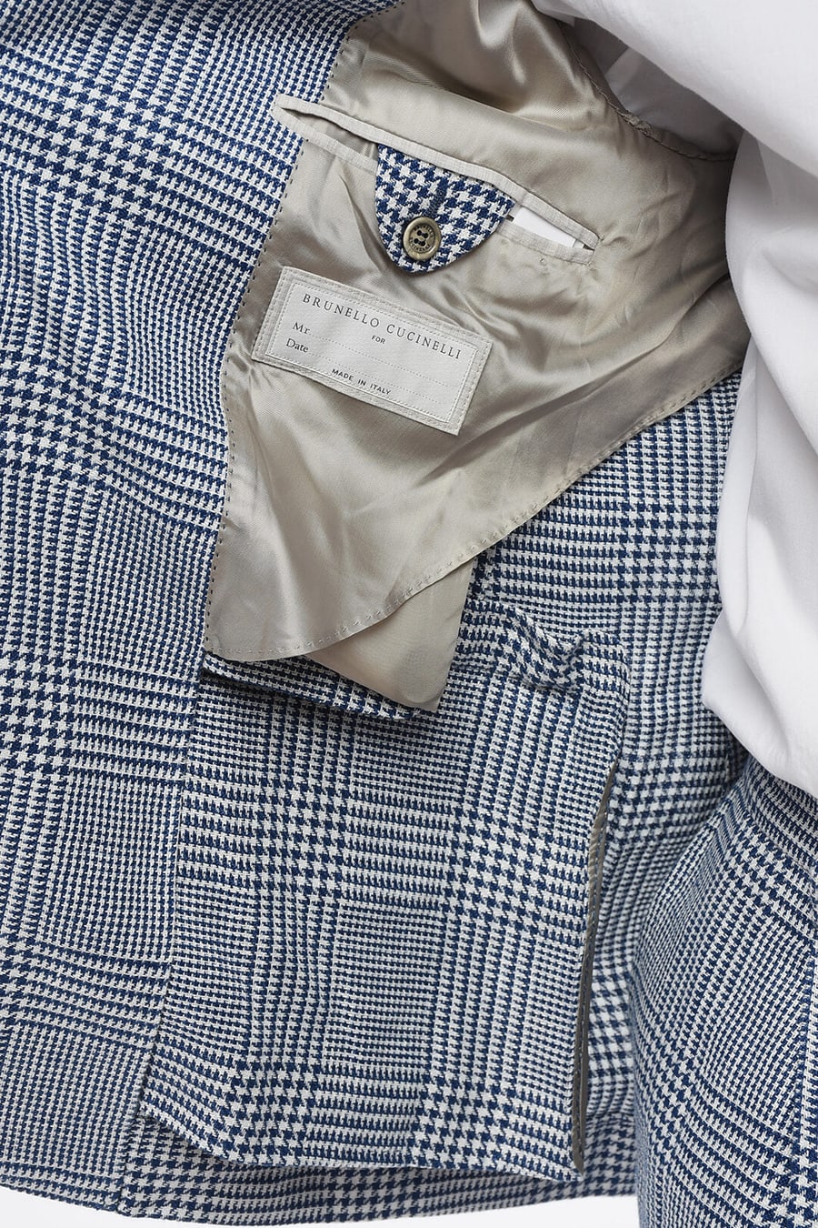 Brunello Cucinelli 2405~Linen-Blend District Check Suit with Flap Pockets, view 6