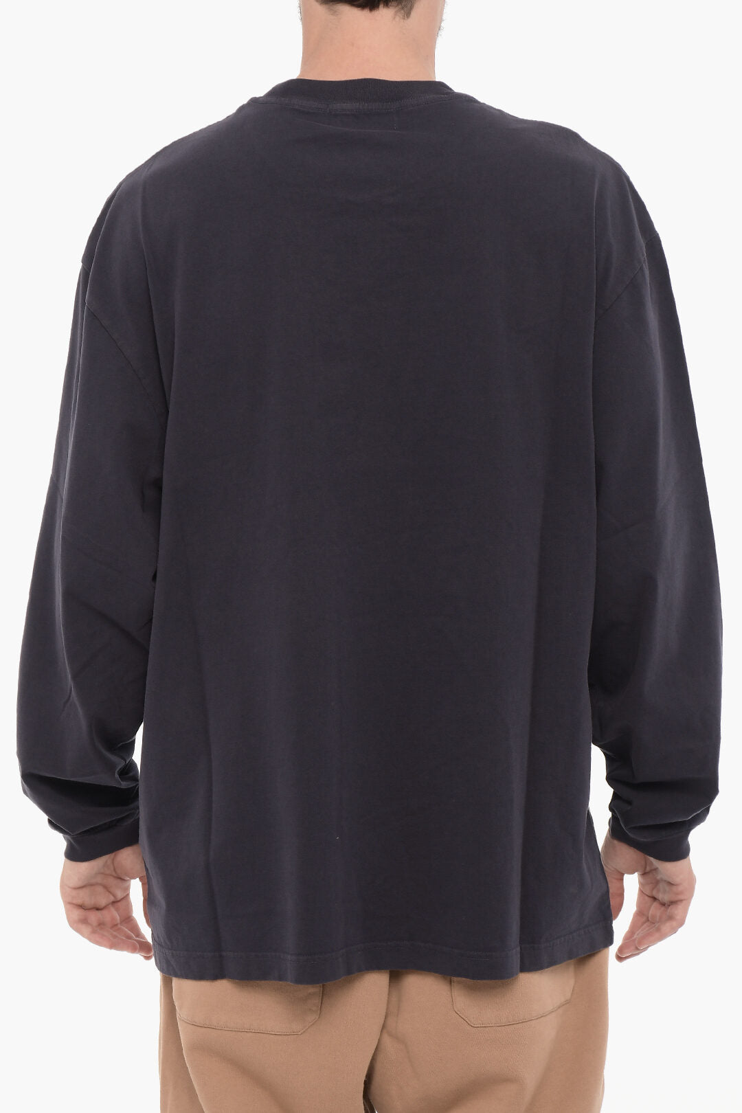 Ambush 2405~Long-Sleeve Crewneck T-Shirt with Silver Chain