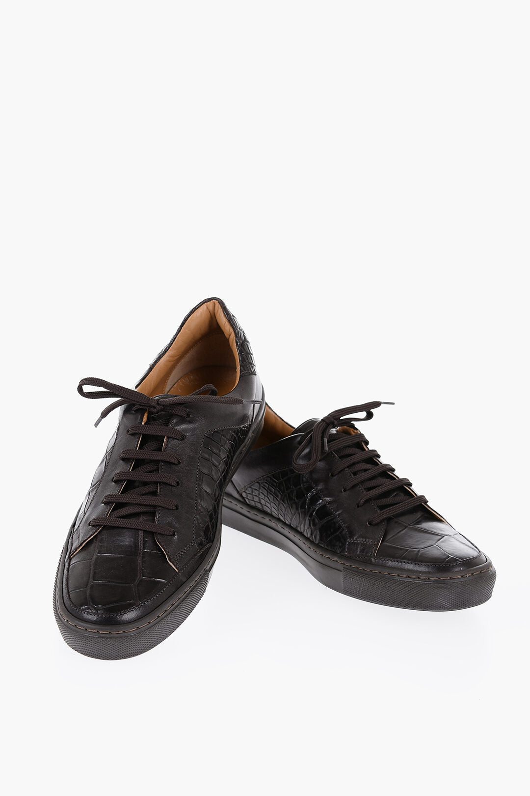 Corneliani 2405~Low Crocodile Leather Sneakers