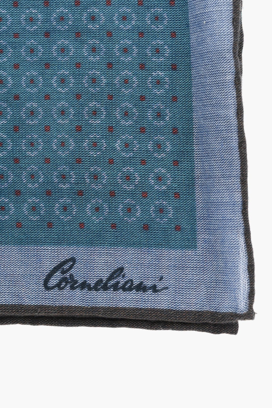 Corneliani 2405~Patterned Cotton Pocket Square, view 2