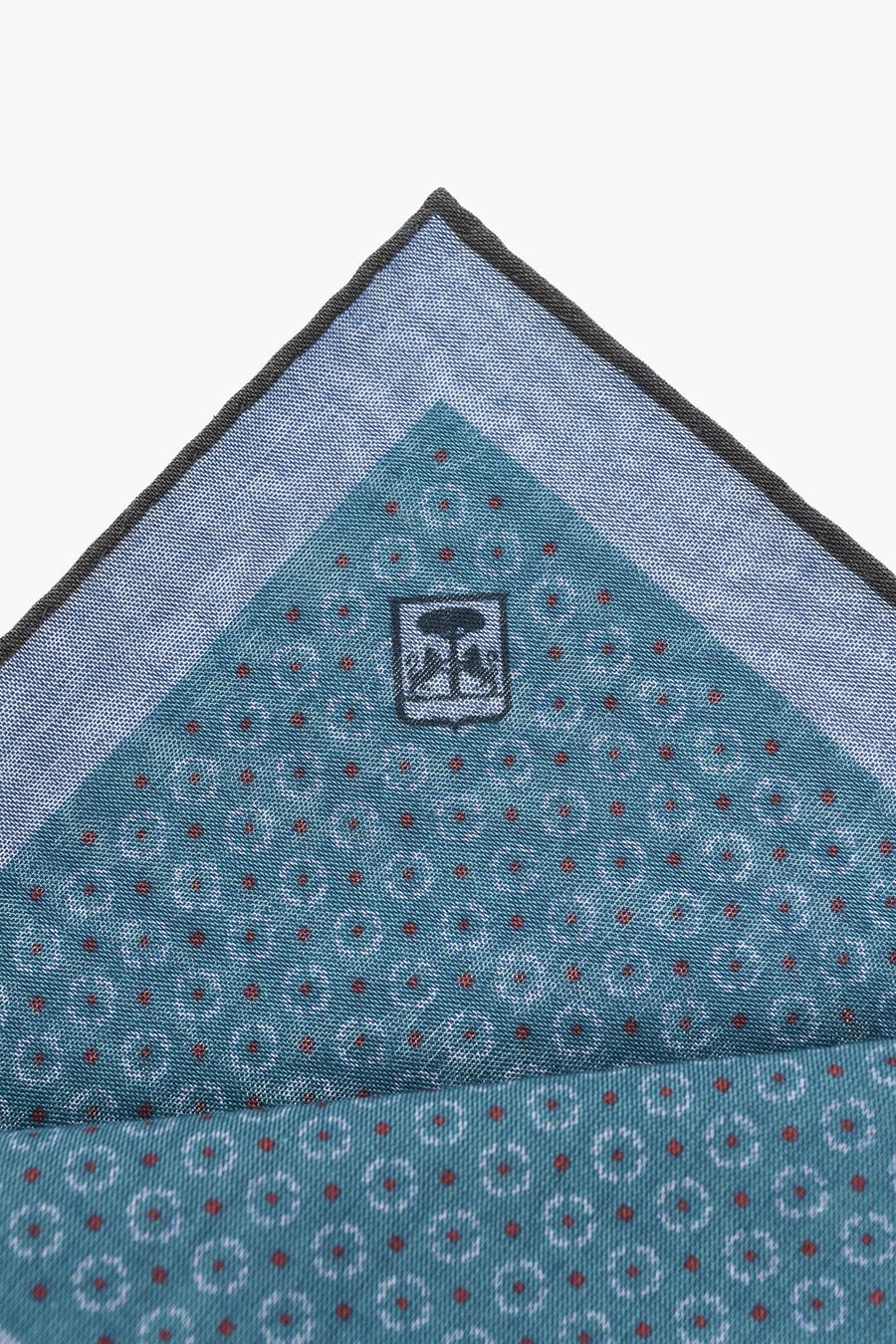 Corneliani 2405~Patterned Cotton Pocket Square, view 3