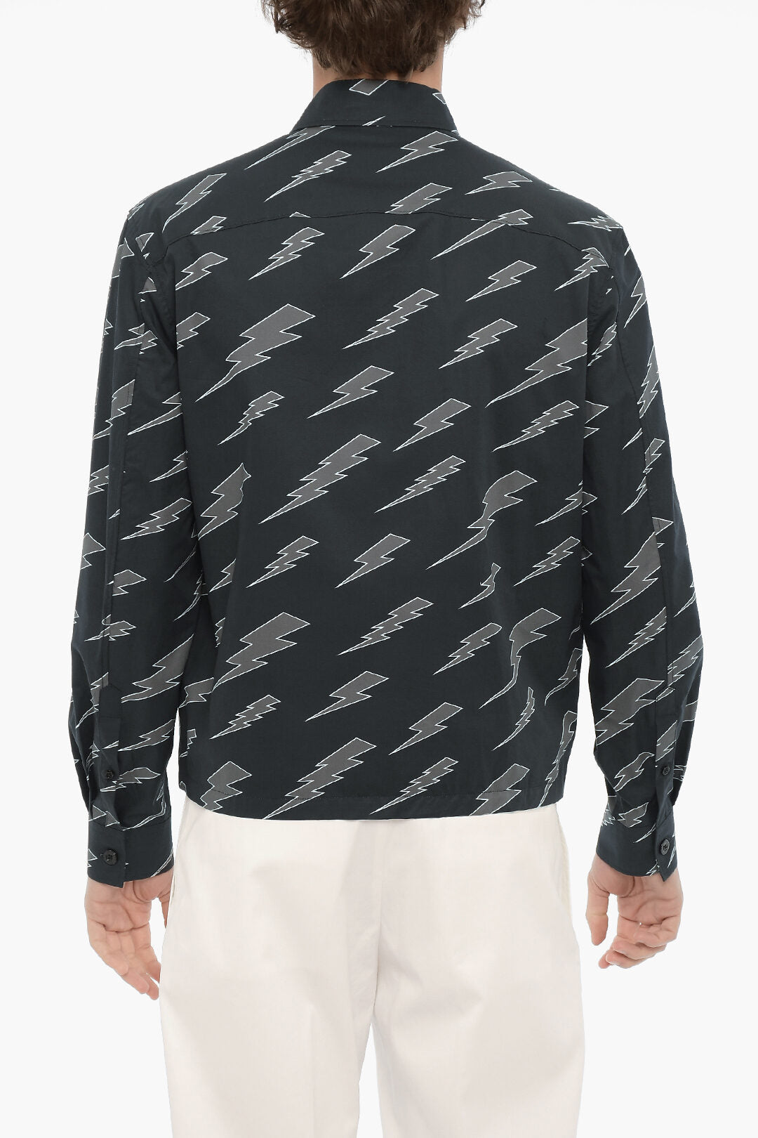 Neil Barrett 2405~Printed Overshirt with Zip Closure, view 2