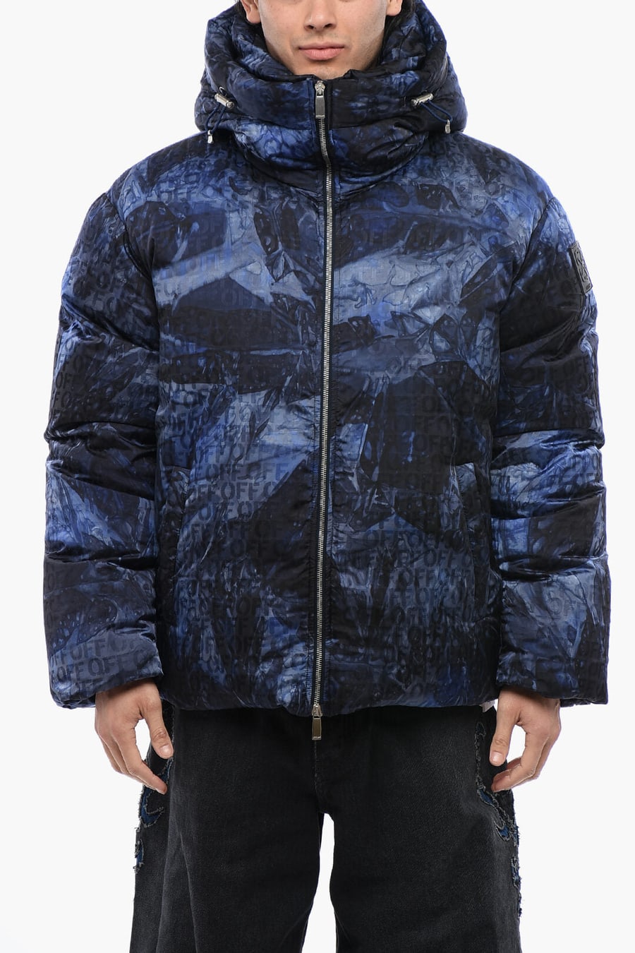 Off-White 2405~Puffer Jacket SIERRA LEONE with Monogram Pattern
