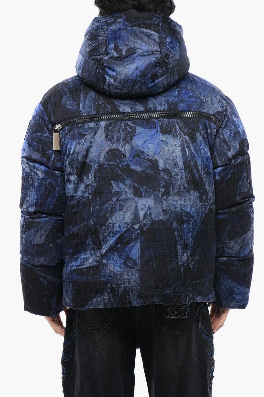 Off-White 2405~Puffer Jacket SIERRA LEONE with Monogram Pattern, view 2