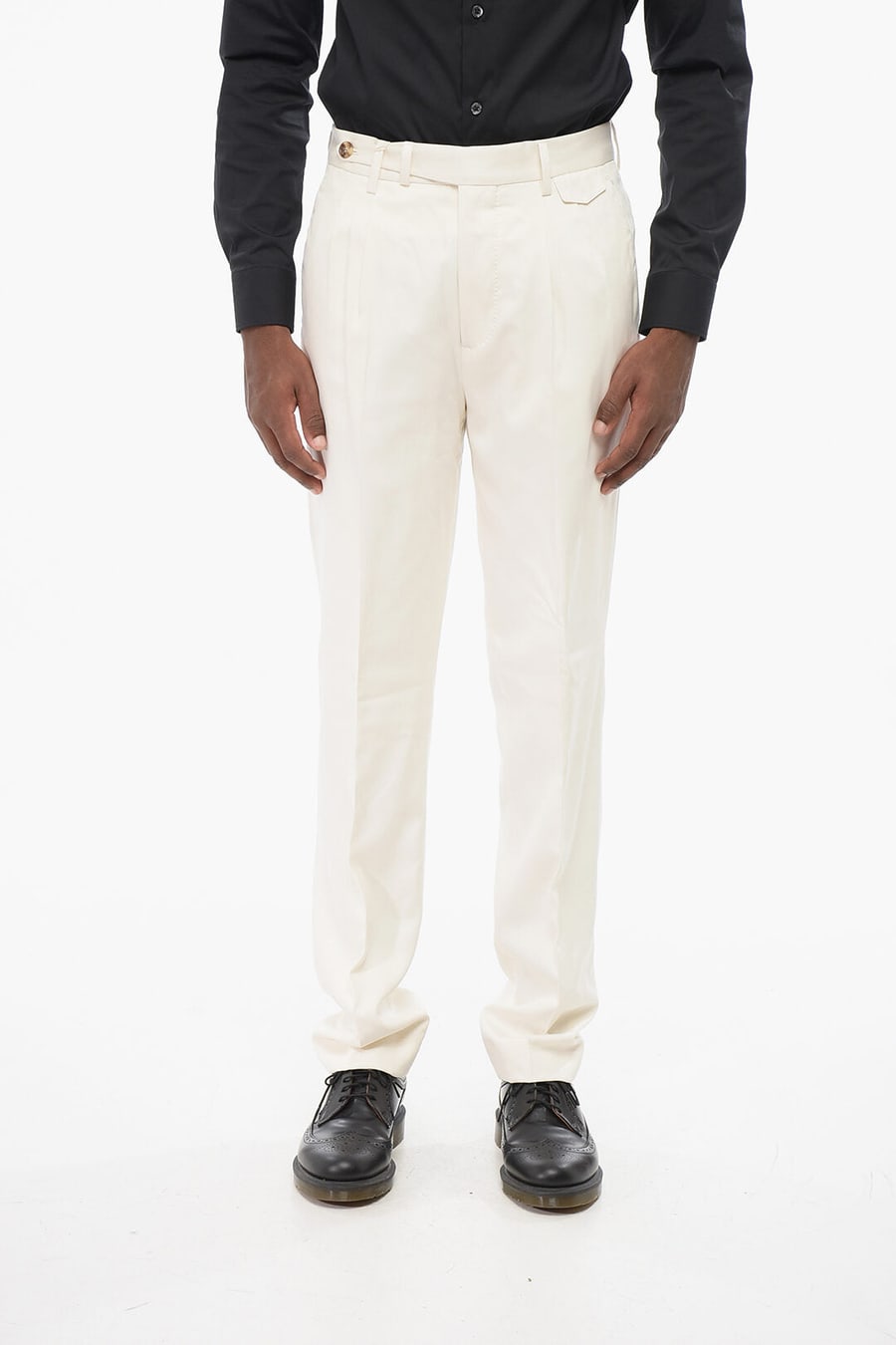 Brunello Cucinelli 2405~Pure Silk Two-Pleat Trousers