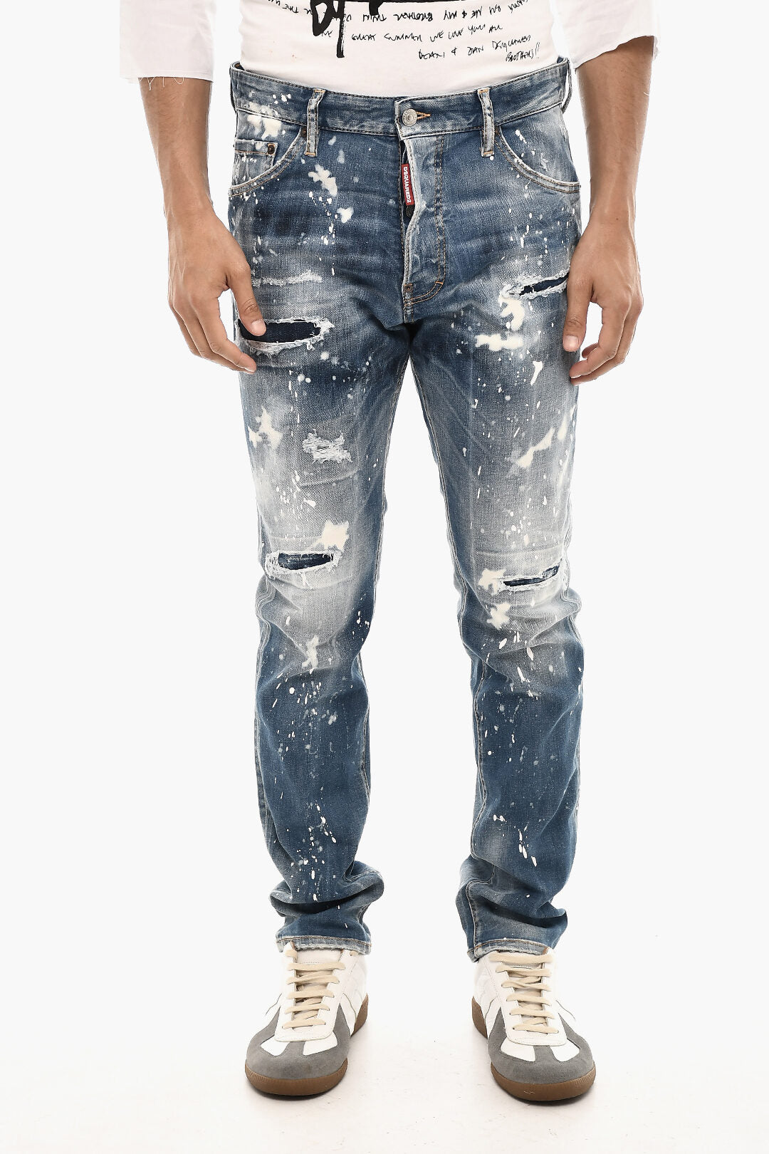 Dsquared2 2405~Regular-Fit Jeans with Splatter Effect 17 cm