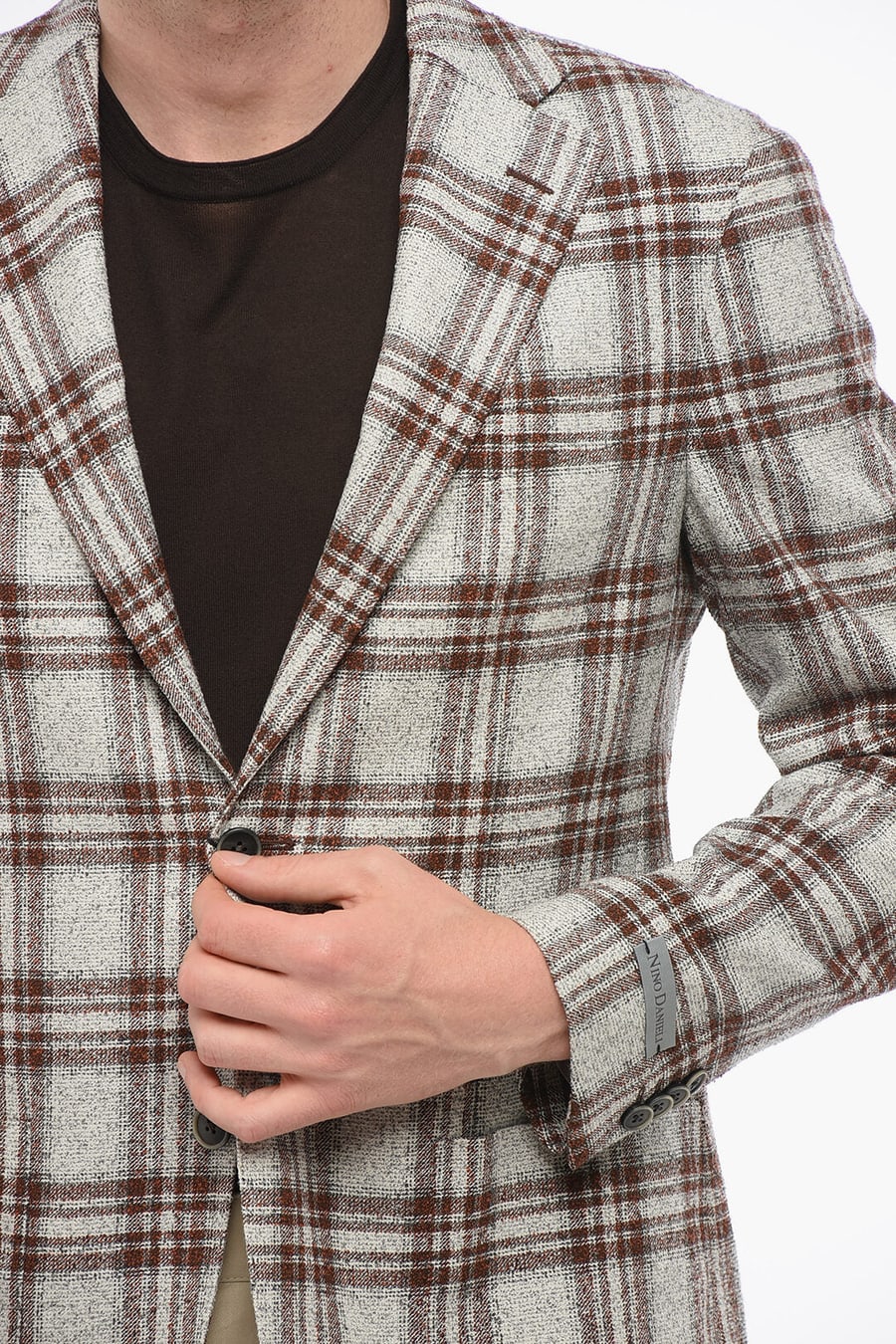 Nino Danieli 2405~Single-Breasted Checked Blazer with Patch Pockets, view 2