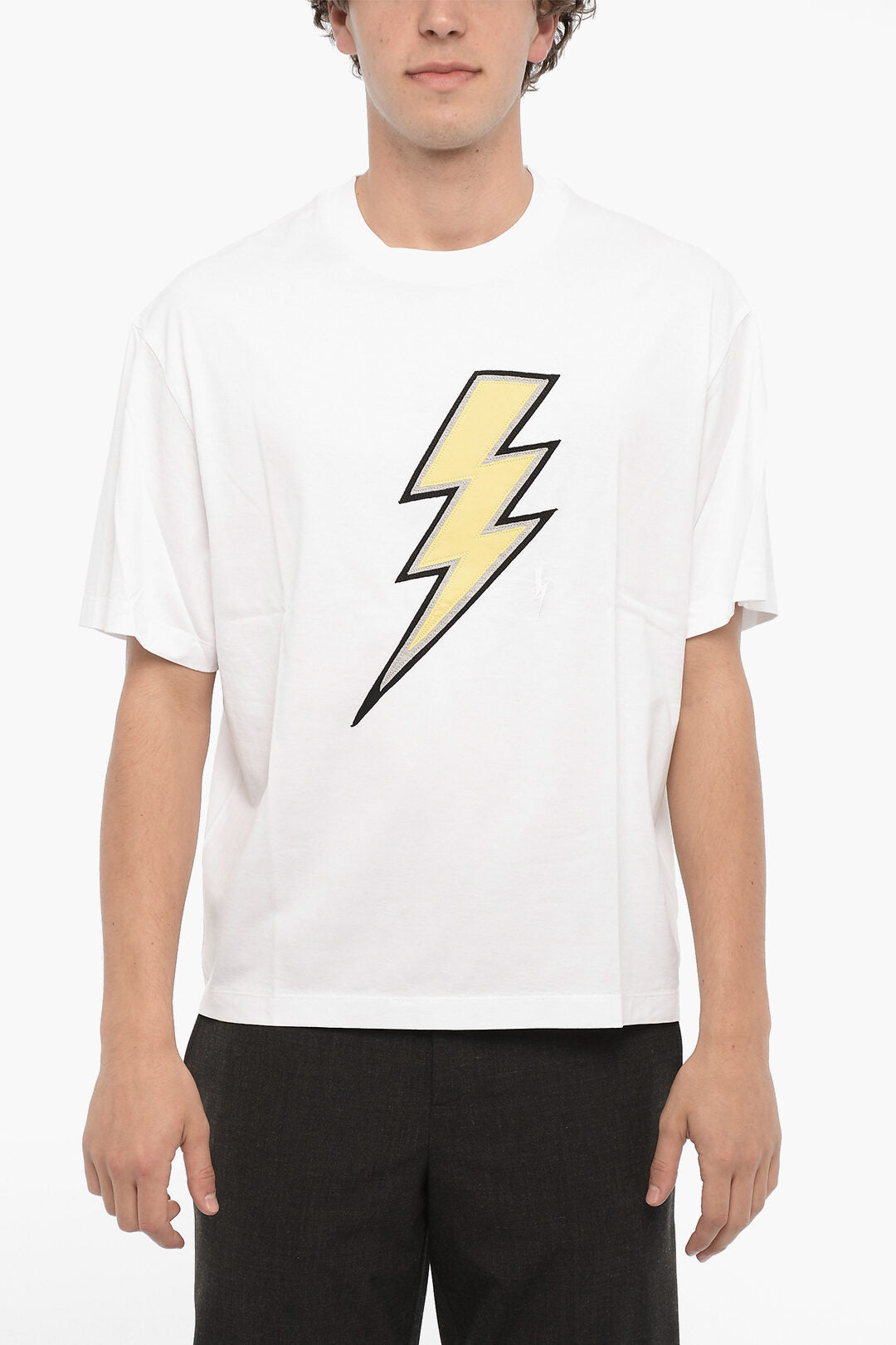 Neil Barrett 2405~Slim Fit Crewneck T-Shirt RAINBOLT