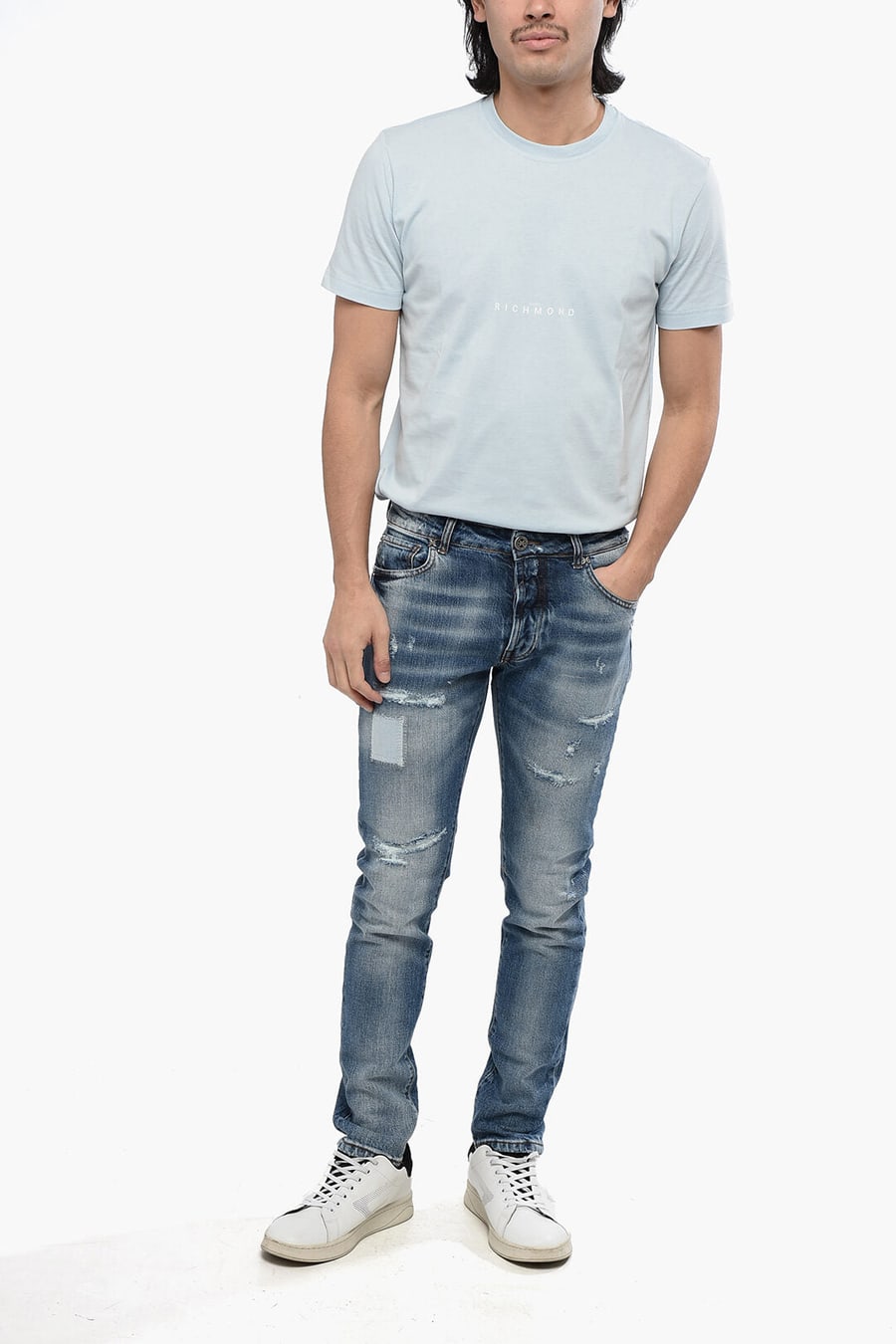 John Richmond 2405~Slim Fit Jeans AP Distressed Effect 16 cm, view 3