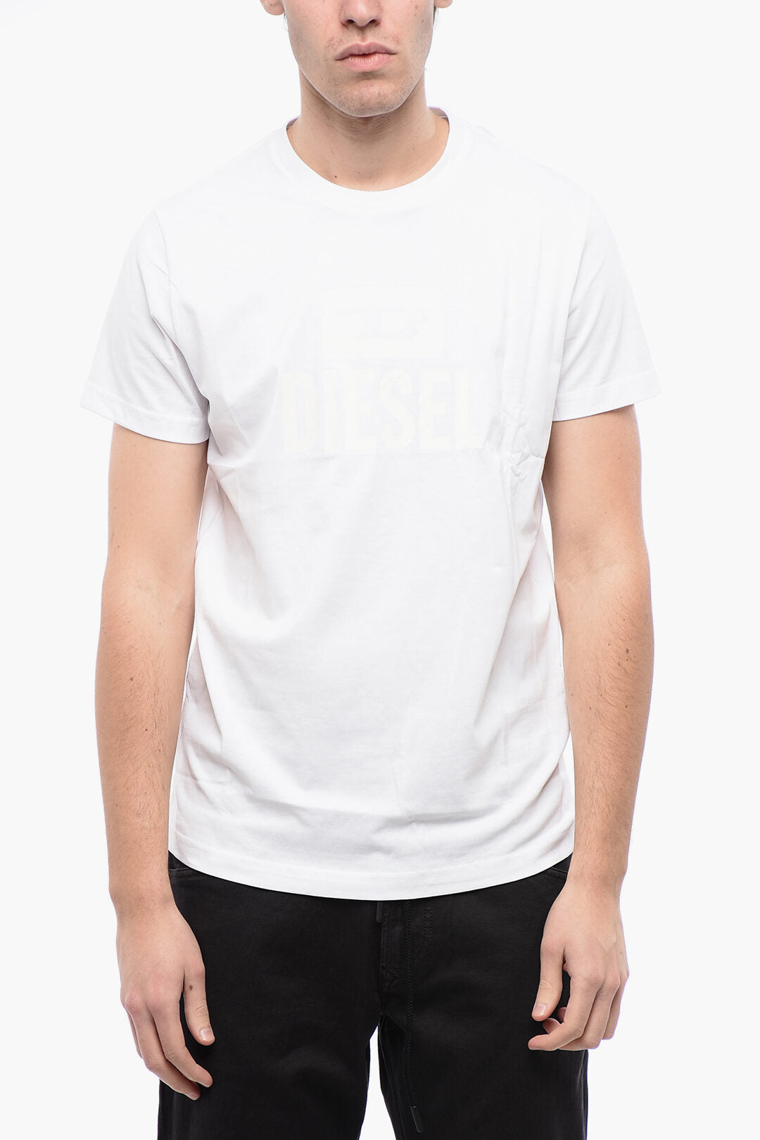 Diesel 2405~Solid Crew-Neck T-Shirt T-DIEGO with Tone-on-Tone Logo
