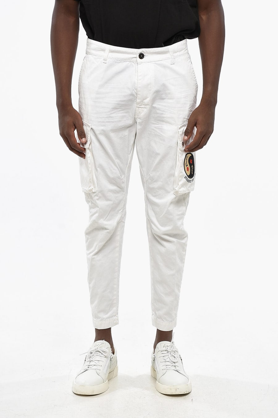Dsquared2 2405~Solid SEXY CARGO FIT Pants with Contrast Patch