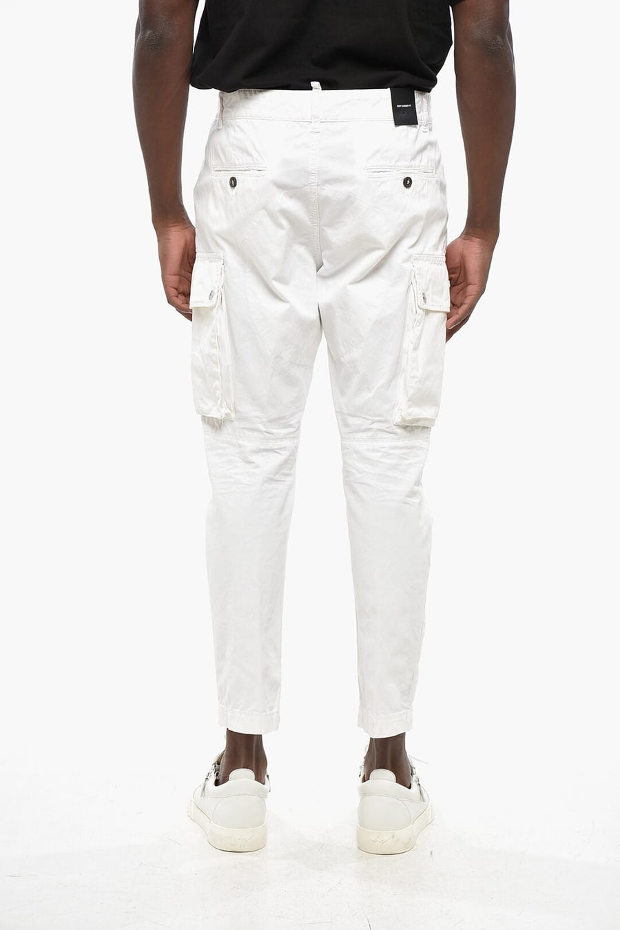 Dsquared2 2405~Solid SEXY CARGO FIT Pants with Contrast Patch, view 2