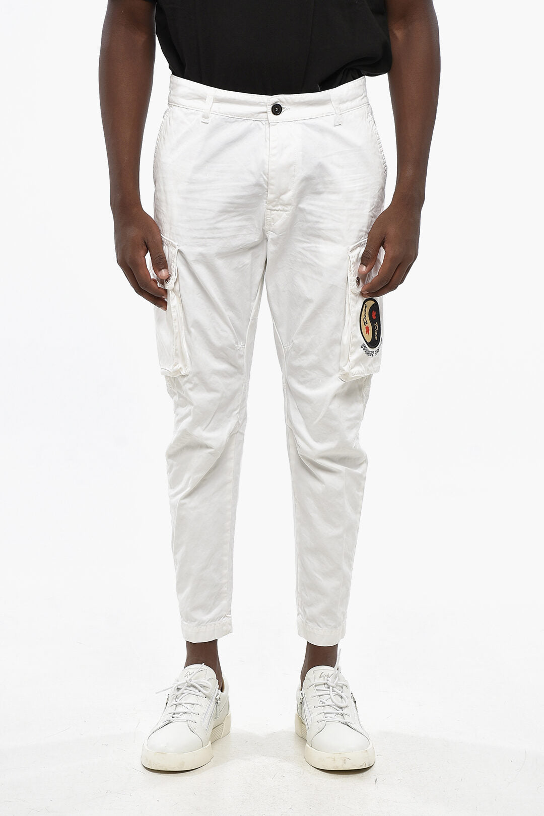 Dsquared2 2405~Solid SEXY CARGO FIT Pants with Contrast Patch