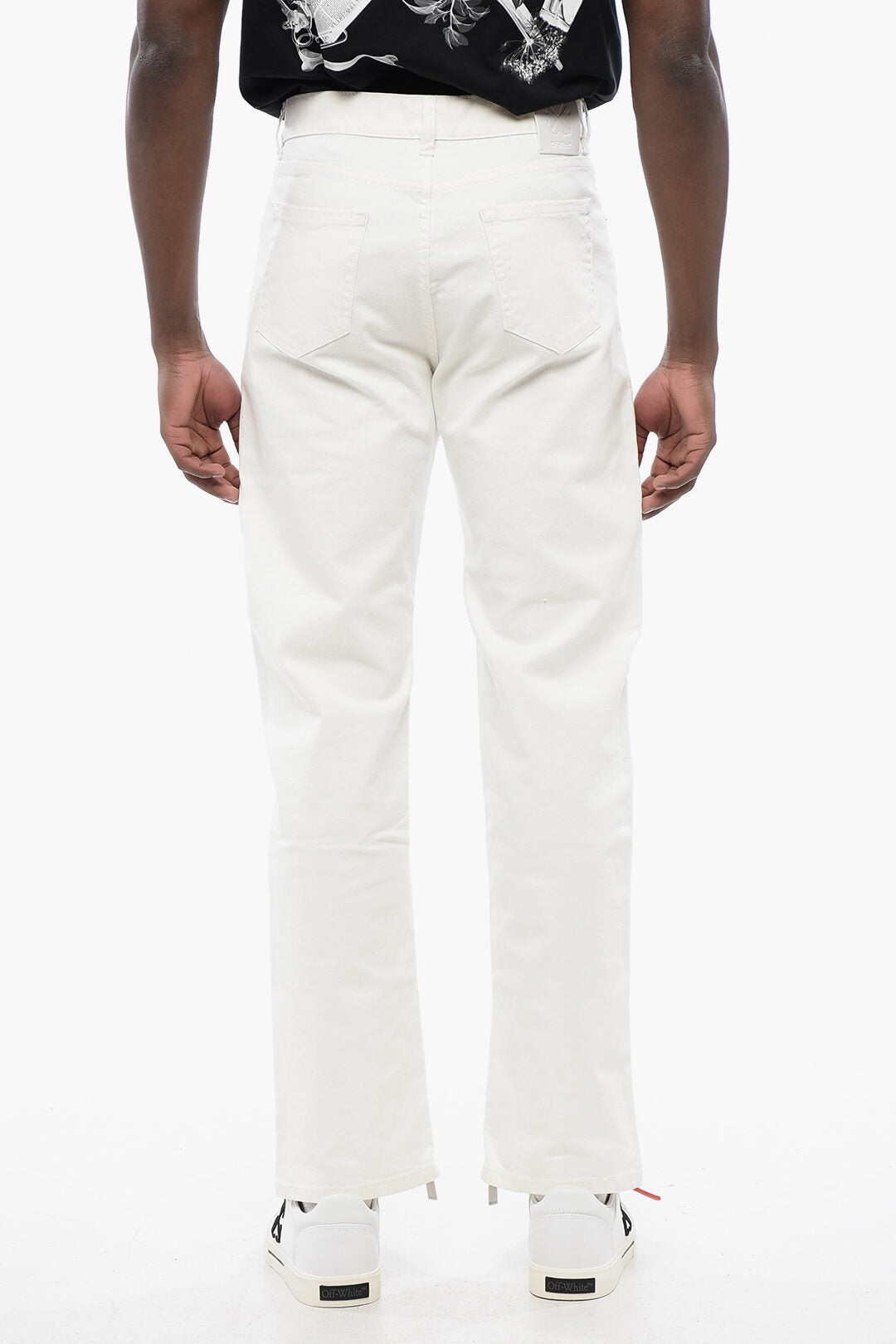 Off-White 2405~Stretch Denim Jeans with 20 cm Ankle Zip, view 2