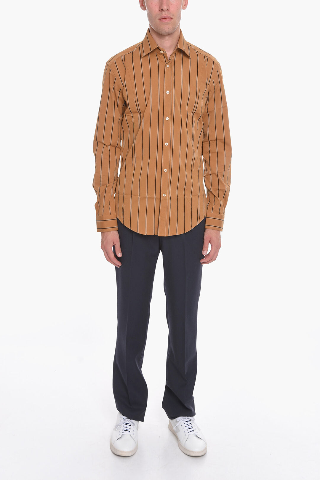 Brian Dales 2405~Striped Shirt with French Collar, view 2