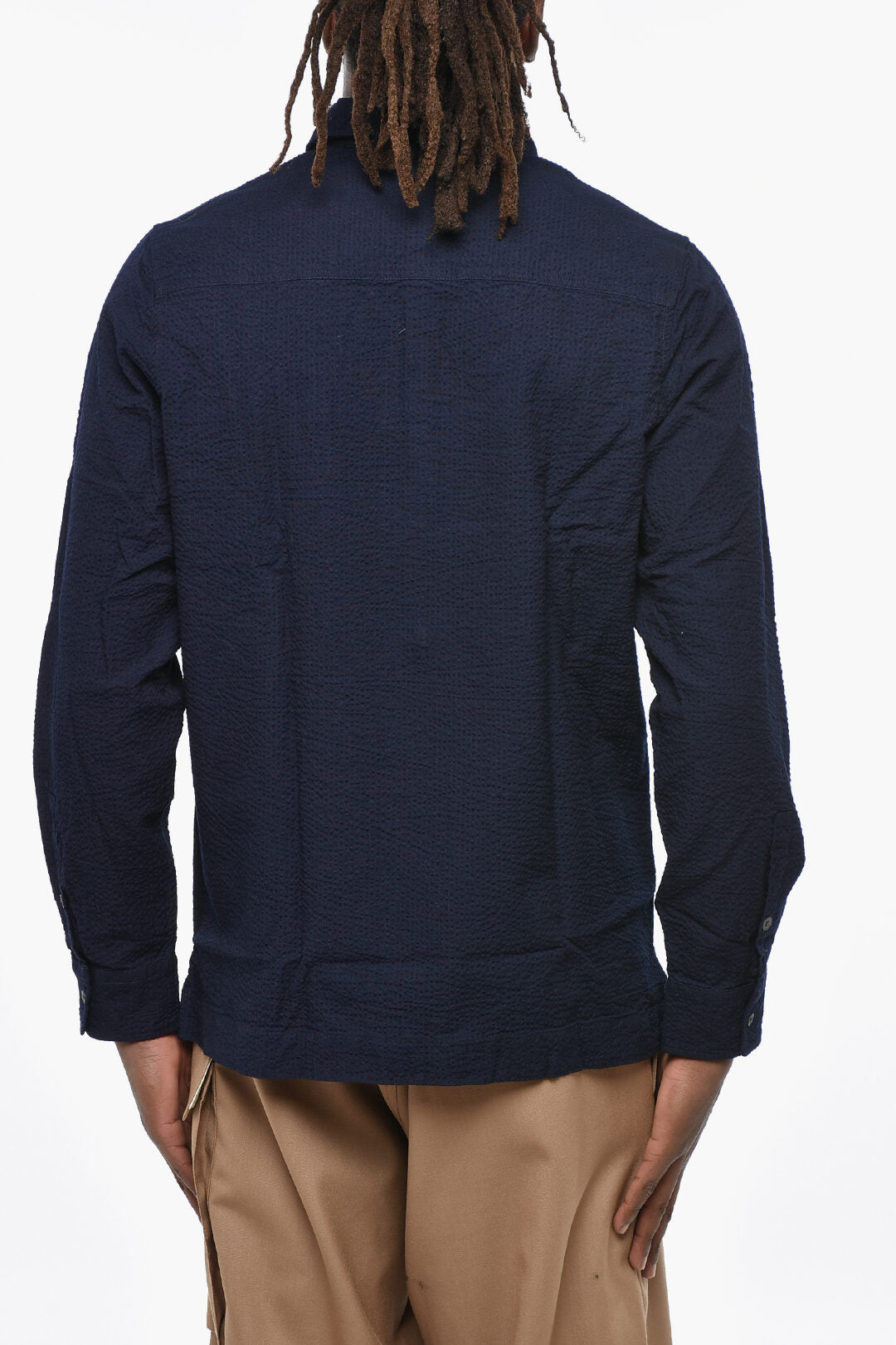 Altea 2405~Textured Cotton Shirt With Chest Pocket, view 2