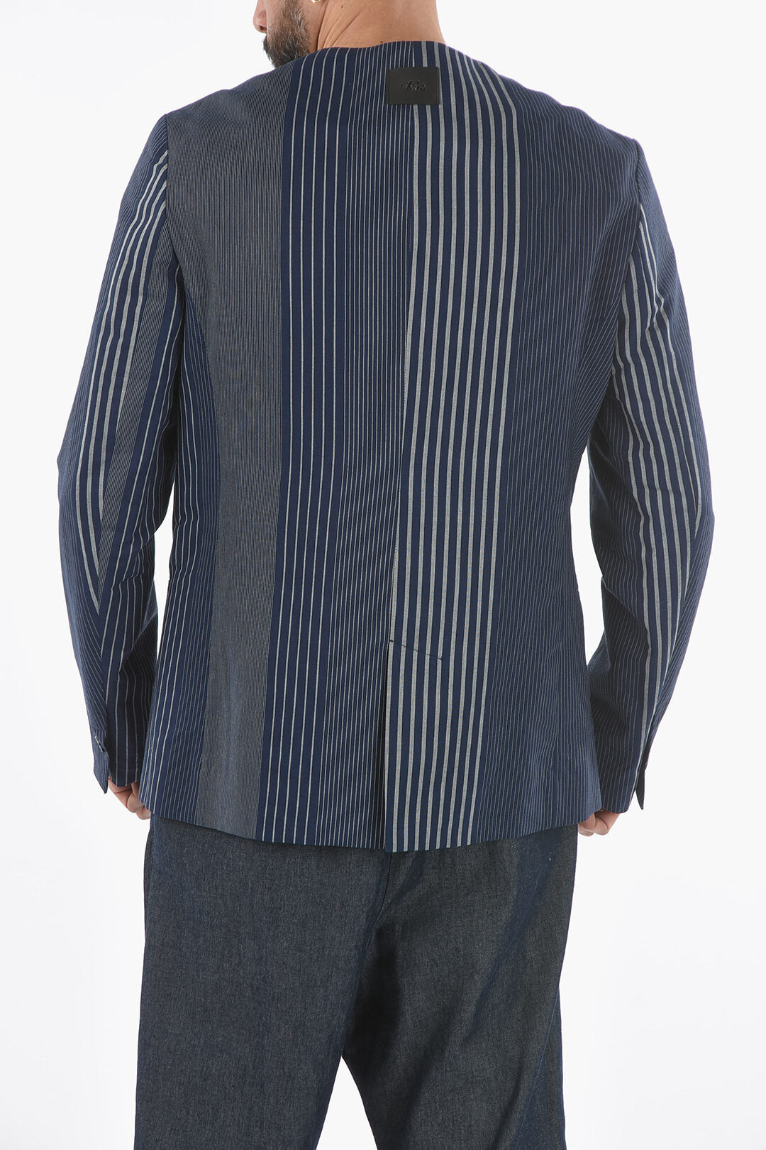 Ixos 2405~Two-Button Jacket FALERIO Striped with V-Neck and Center Vent, view 2