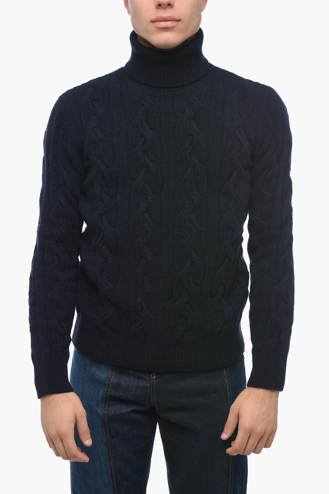 Altea 2405~Virgin Aran Wool Turtleneck Sweater