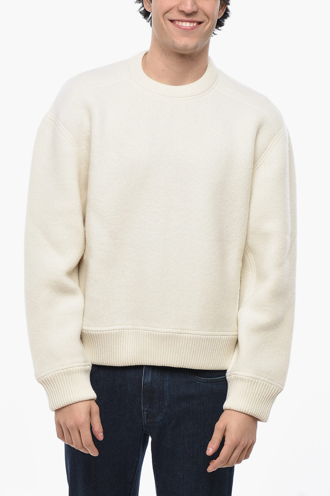 Thom Browne 2405~Wool Crewneck Sweater with Iconic Detail