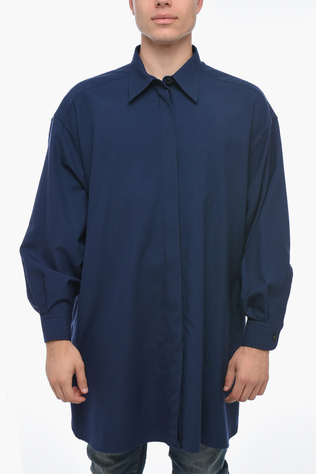 Destin 2405~Wool Overshirt LINDA with Concealed Button Closure