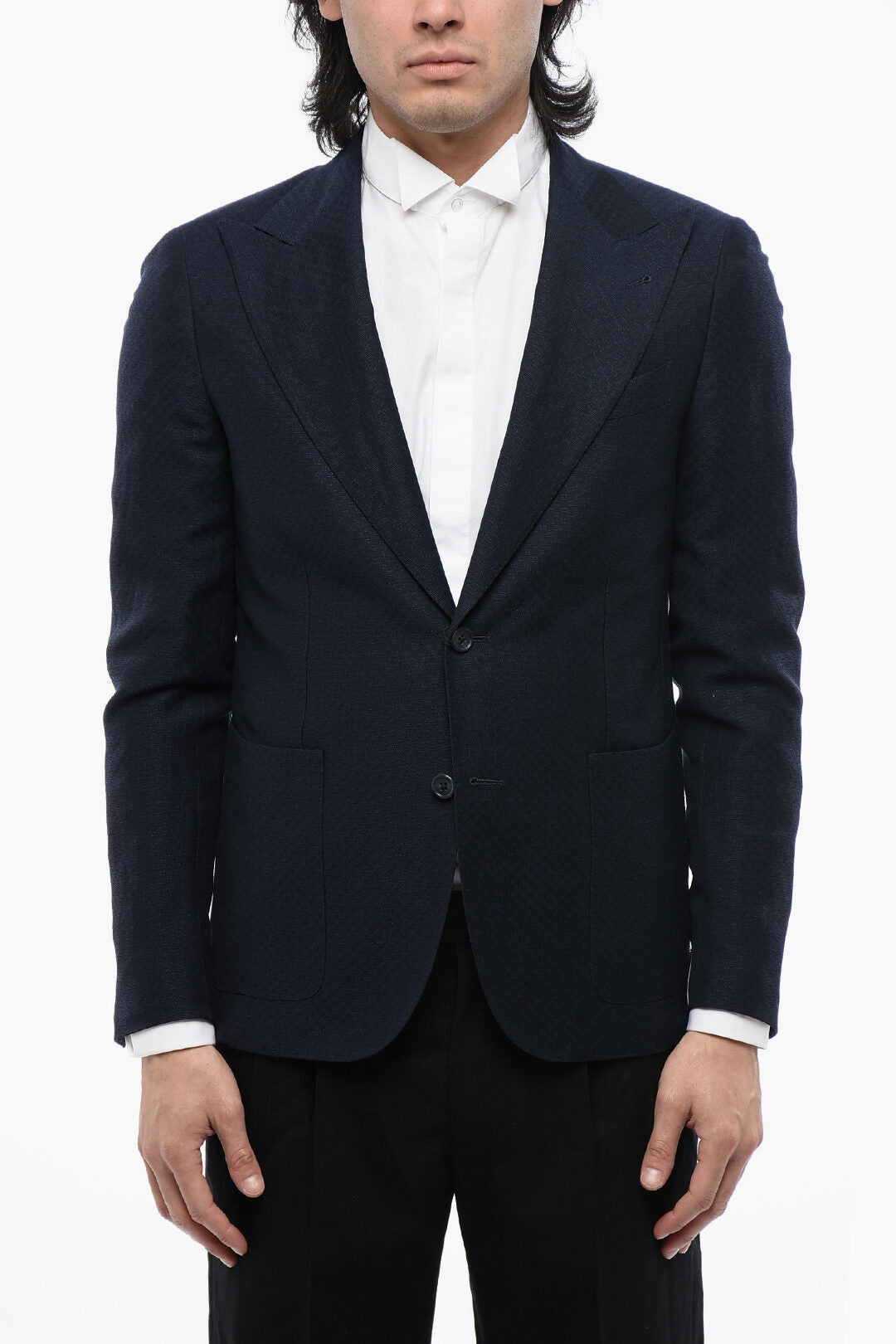 Abital 2405~Wool-Blend Blazer with Peak Lapel