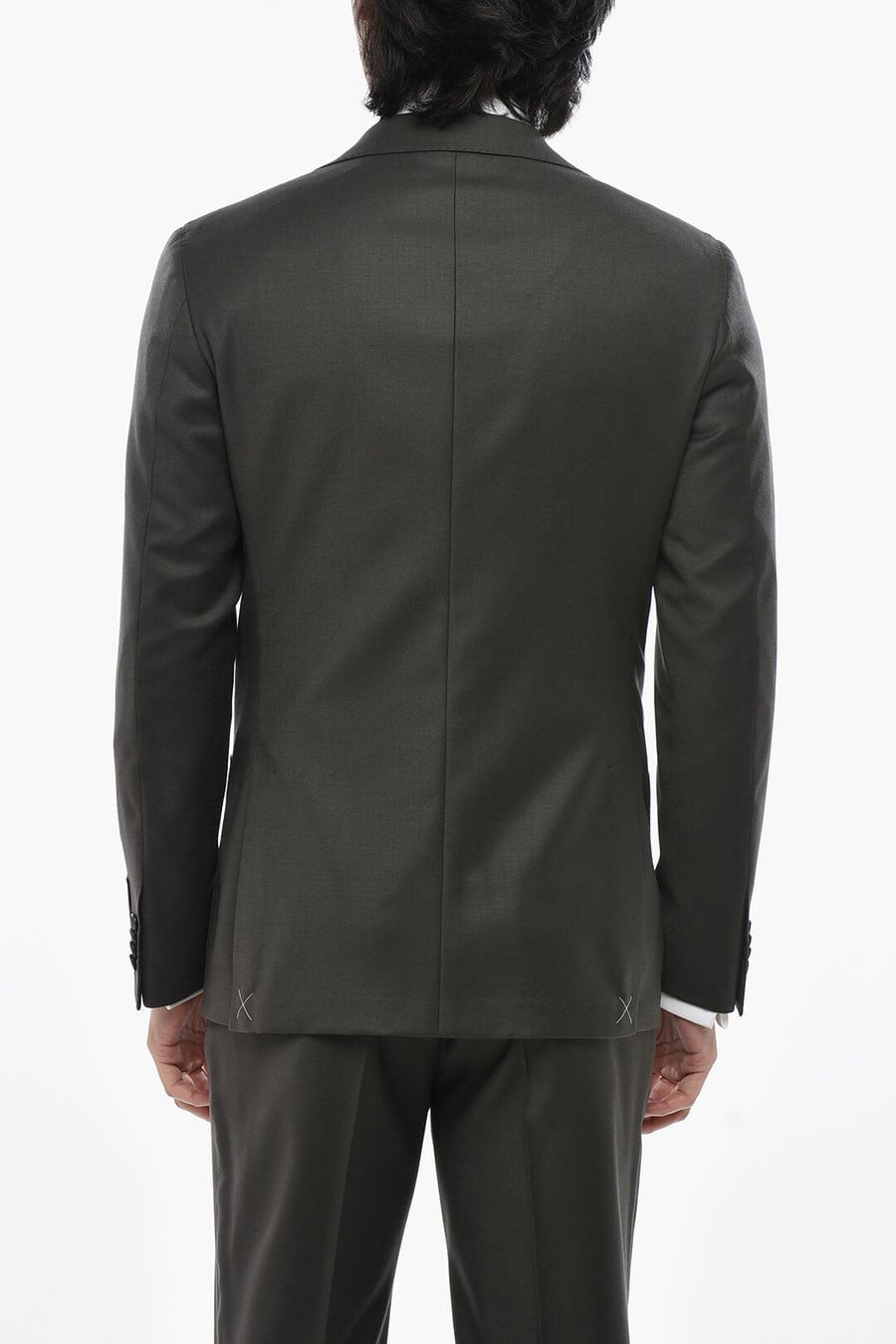 Corneliani 2470~CC COLLECTION Two-Button Virgin Wool Suit with Patch Pockets, view 5