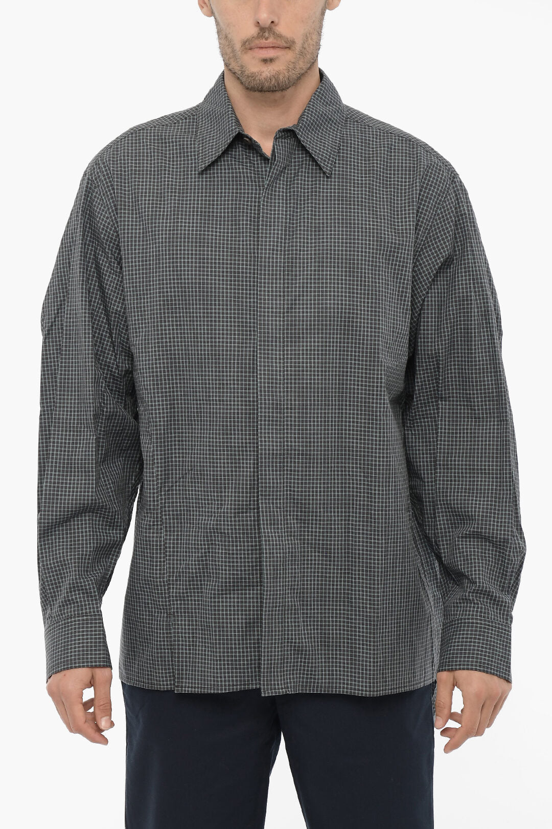 Ader Error 2470~Checked Shirt with Hidden Button Placket