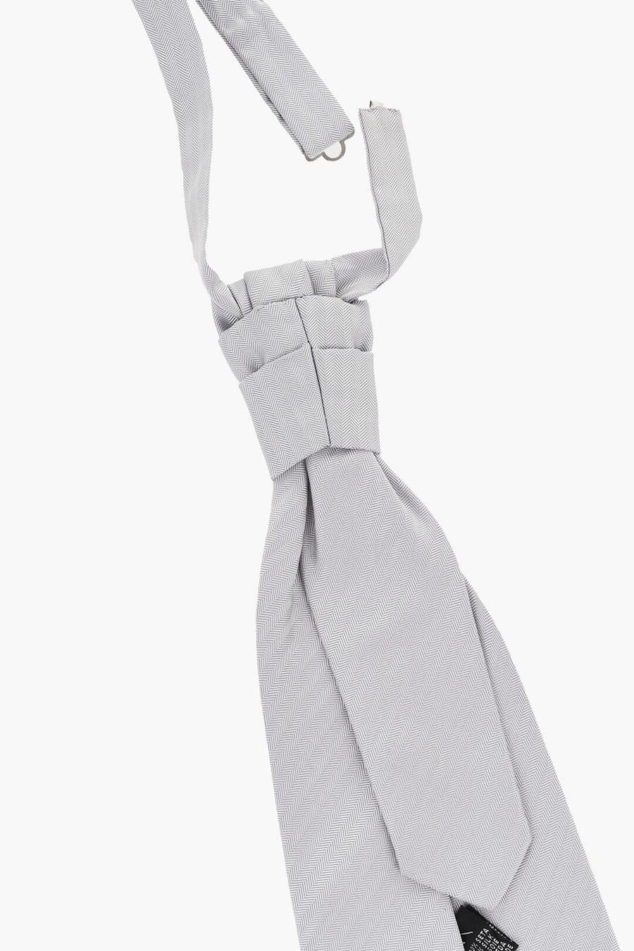 Corneliani 2470~Chevron-Pattern Silk Ascot Tie, view 3