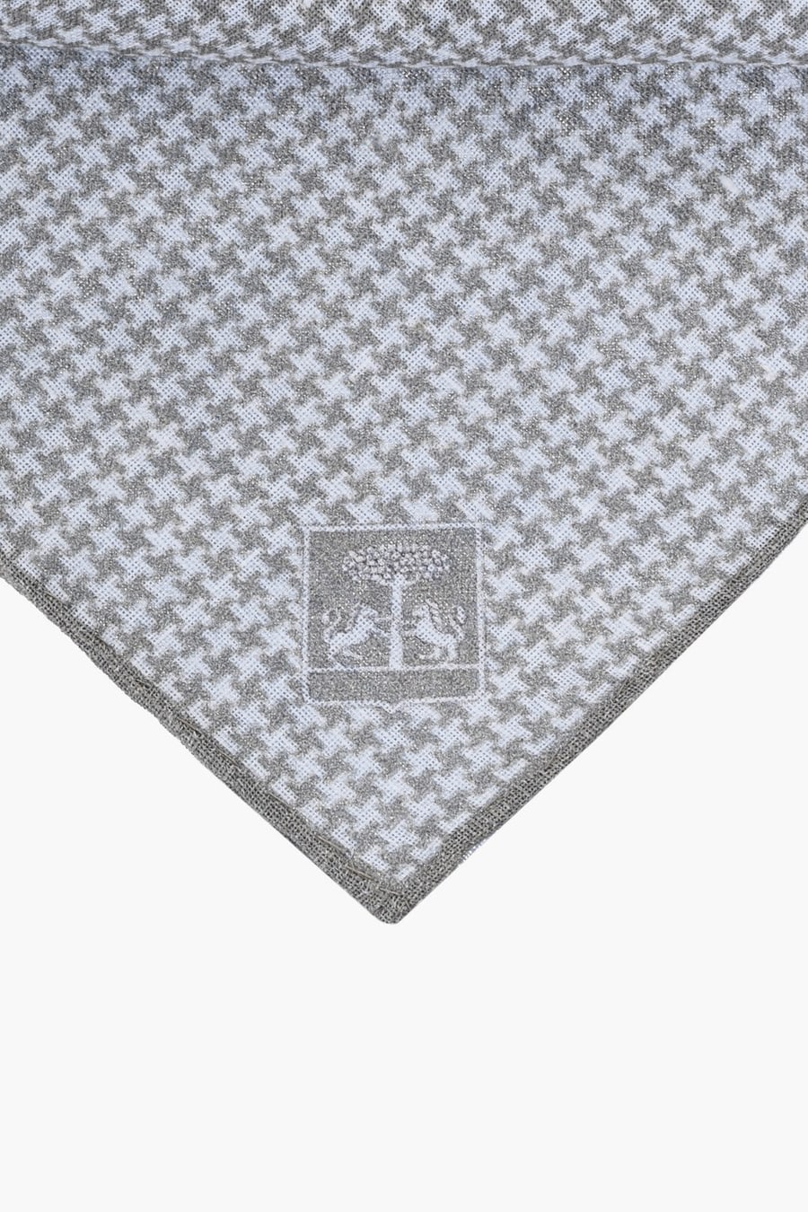 Corneliani 2470~Linen Pocket Square with Houndstooth Pattern, view 3