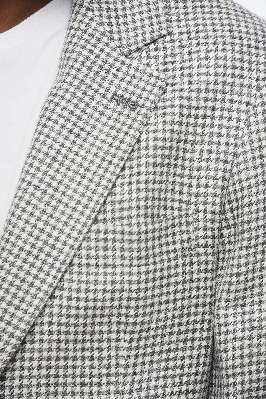 Brunello Cucinelli 2470~Linen-Blend Semi-Lined Blazer Pied De Poule