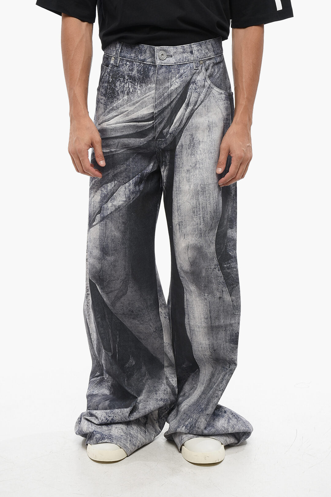 Balmain 2470~Loose-Fit Jeans with Statue Print 38cm