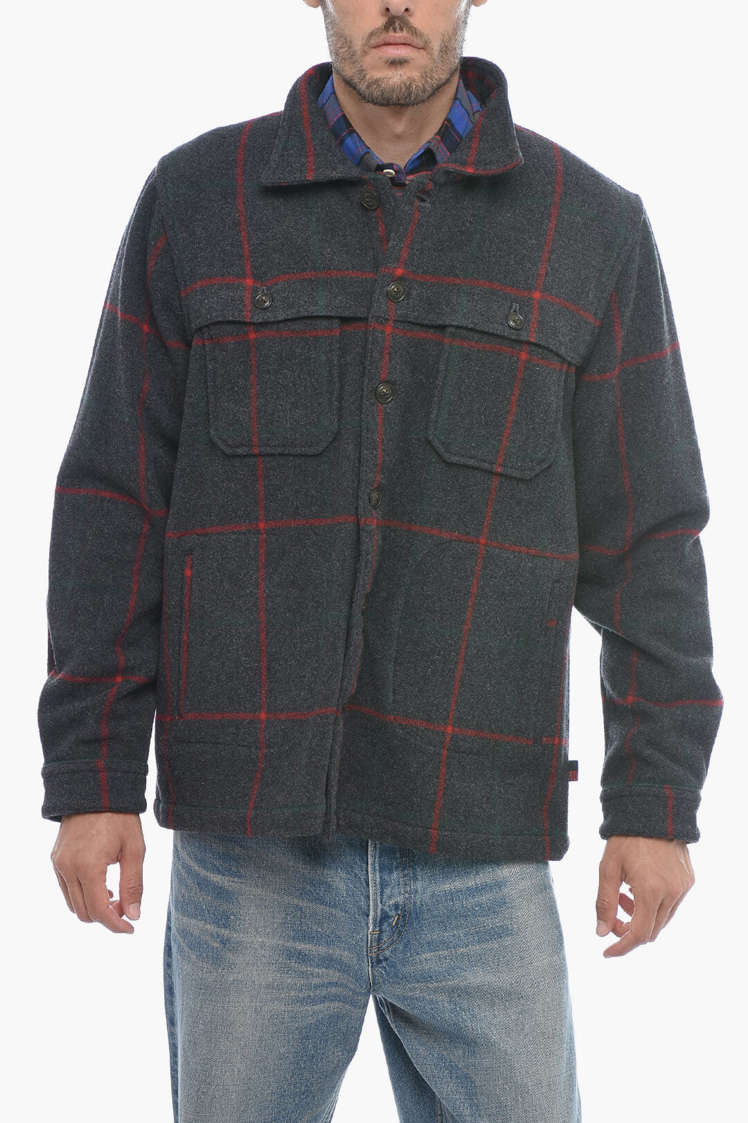Woolrich 2470~Overshirt MALONE Wool-Blend Checked