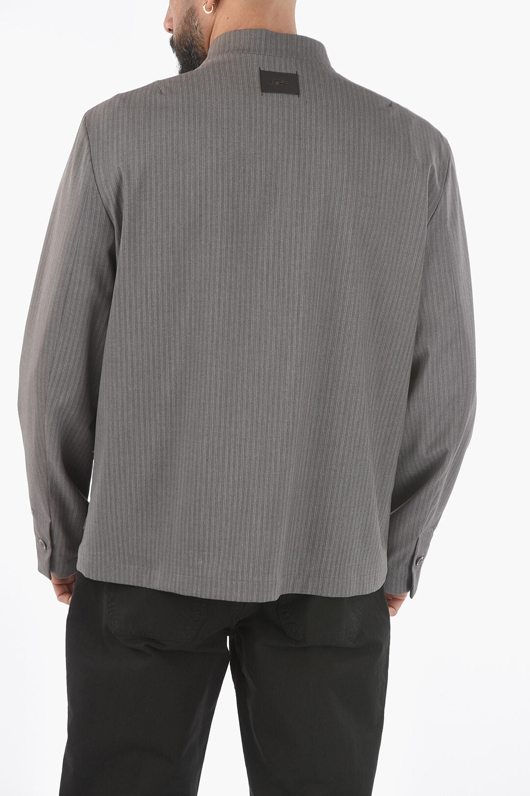 Ixos 2470~Pinstriped Jacket BENI with 4 Buttons and Patch Pockets
