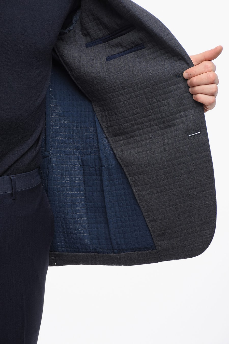 Beymen 2470~Quilted Wool Single-Breasted Blazer with Patch Pockets