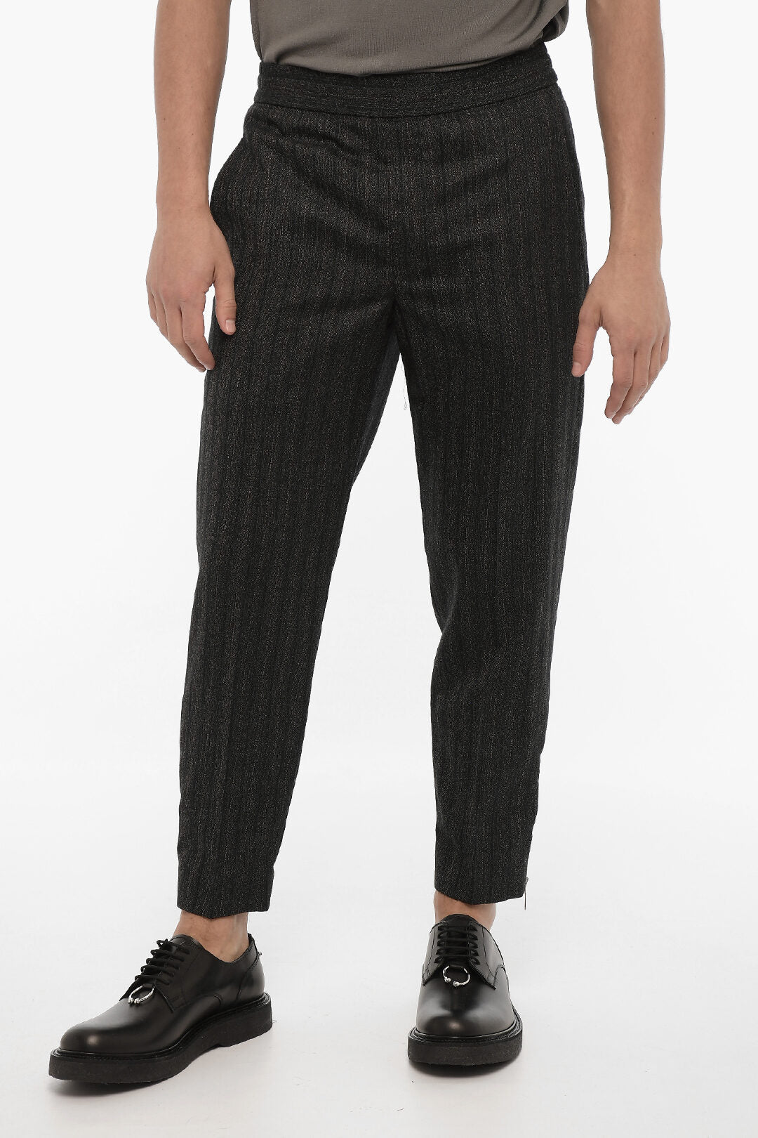 Neil Barrett 2470~Slim-Fit Virgin Wool Trousers With Ankle Zip