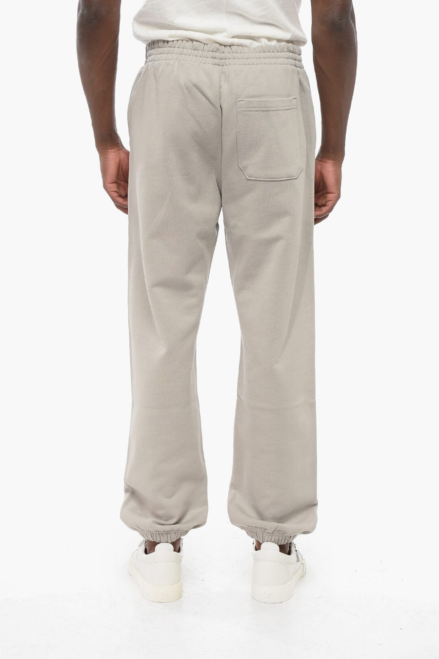 1989 Studio 2470~Solid brushed cotton joggers with embossed logo, view 2